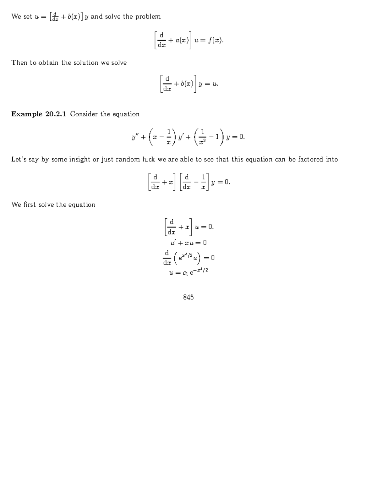 Advanced mathematical methods for scientists and engineers 175 we set