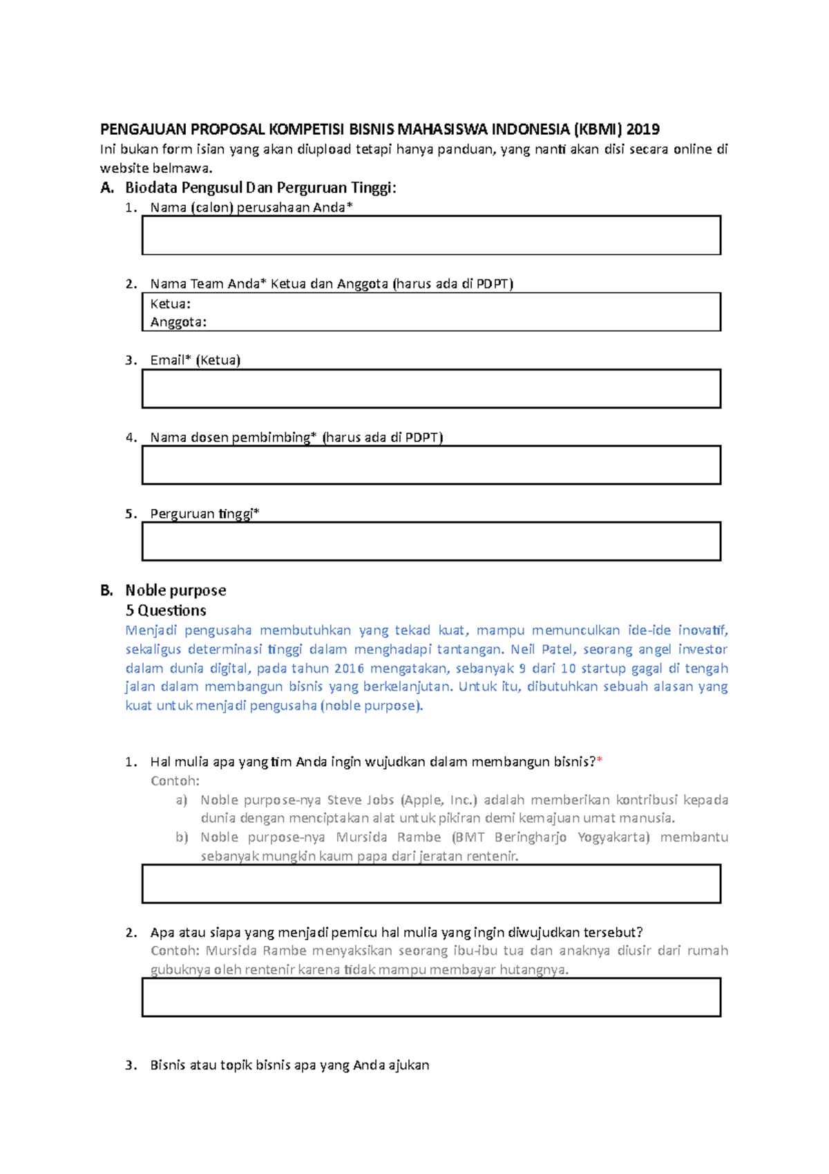 FORM Isian Proposal KBMI 2019 StuDocu