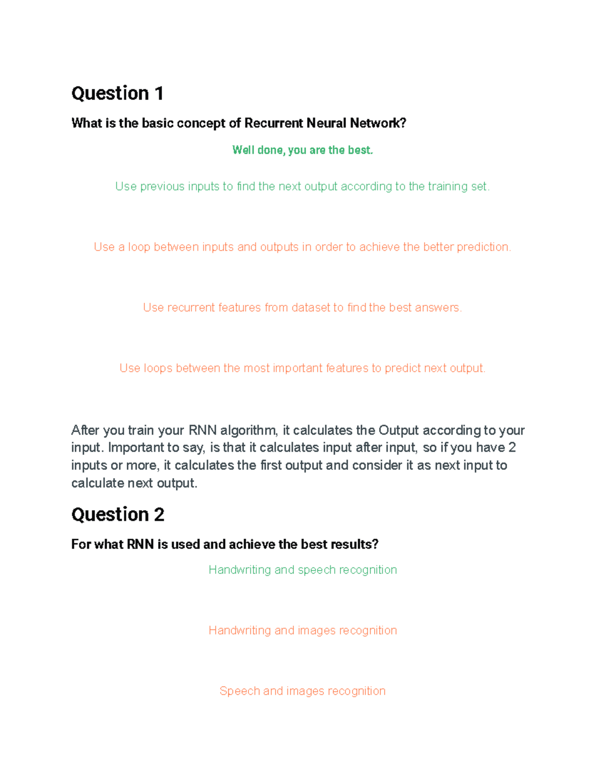 RNN Questions With Answers - mechanics of machine - Studocu