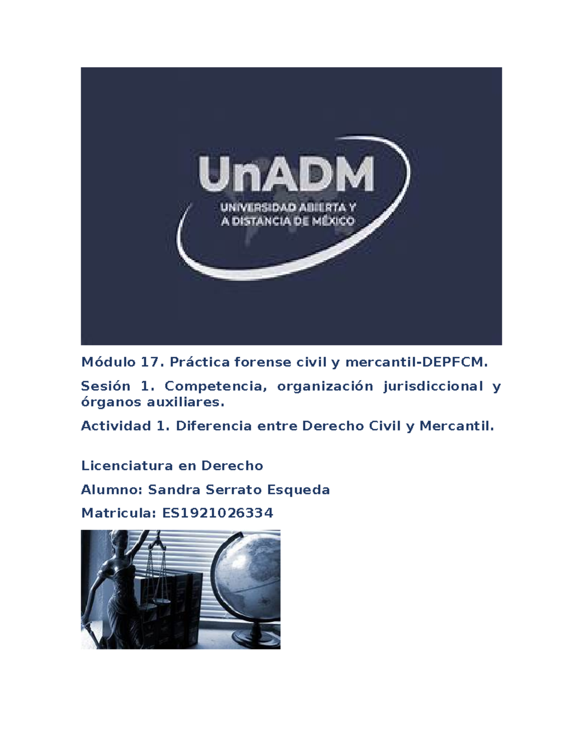 M17 U1 S1 SASE - PRACTICA FORENSE DERECHO CIVIL Y MERCANTIL - Módulo 17 ...