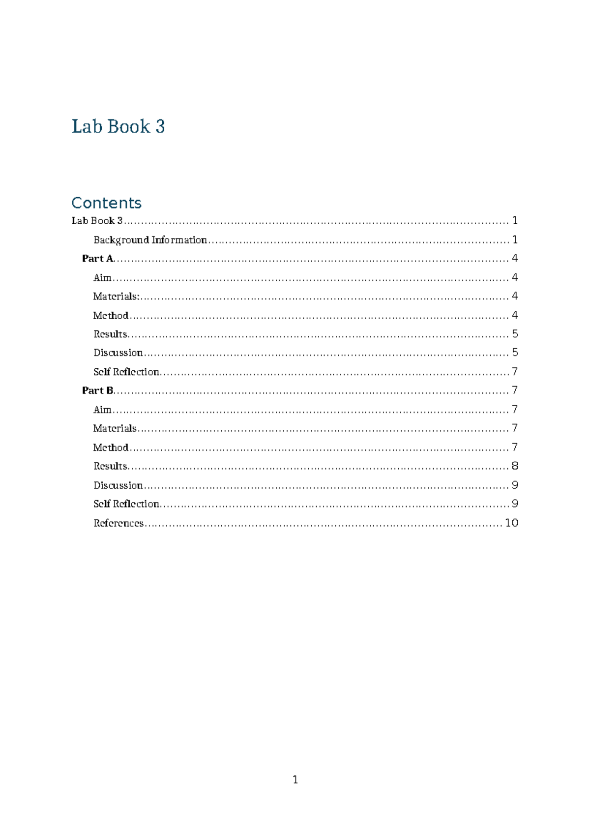 Lab Book 3 - Contents Lab Book Lab Book - Studocu