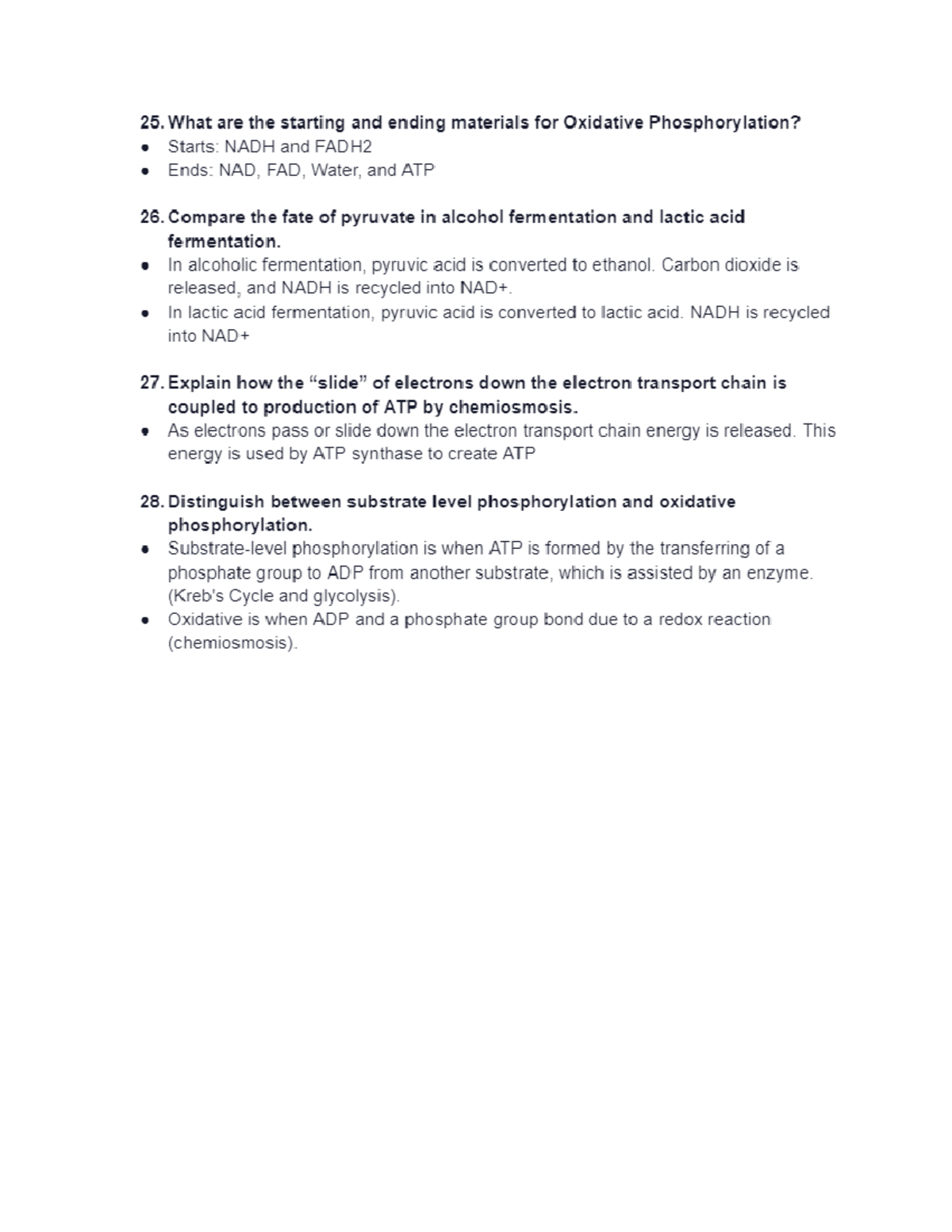 Chapter 9 Cellular Respiration Studyguide Page 4 - BIO-121 - Studocu