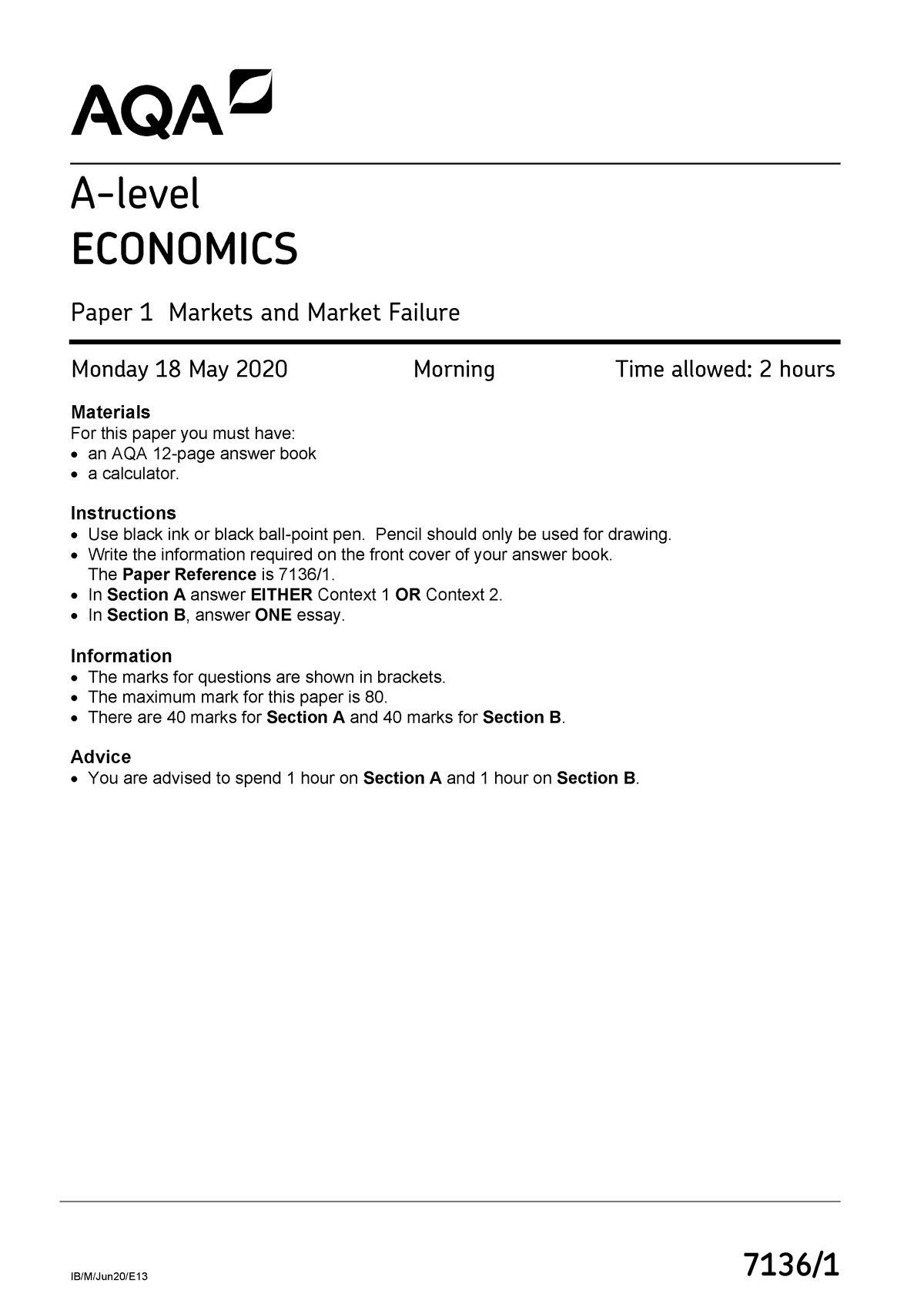 aqa economics a level essay questions