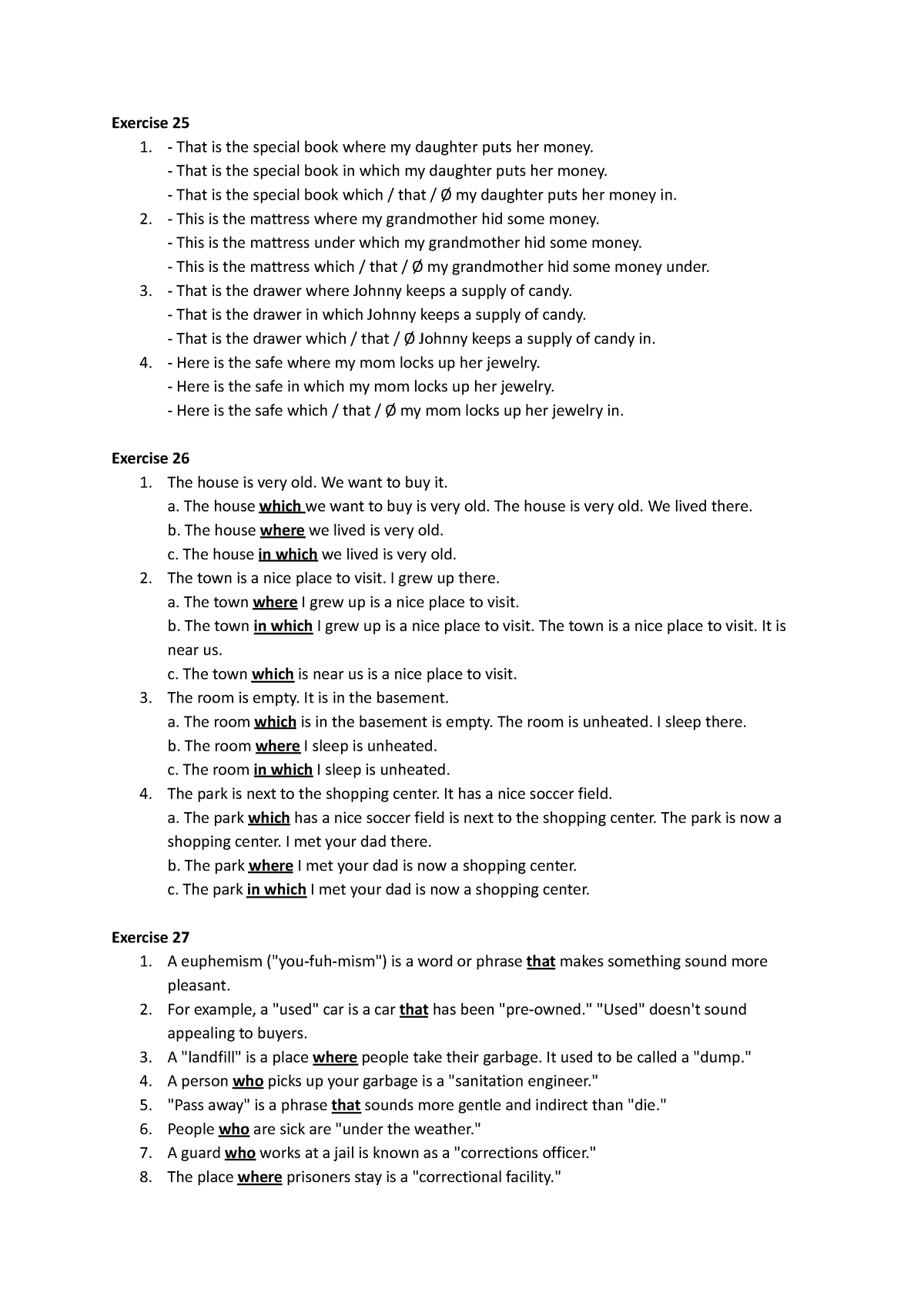 Grammar Chapter 13 Exercises 25-34 - Exercise 25 1. - That is the ...