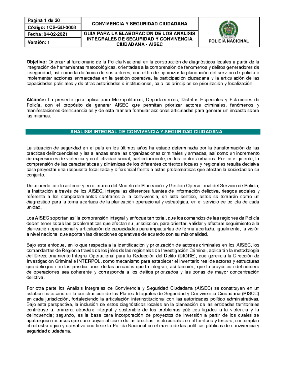 1CS-GU-0008 GUÍA PARA LA Elaboración DE LOS Análisis Integrales DE ...