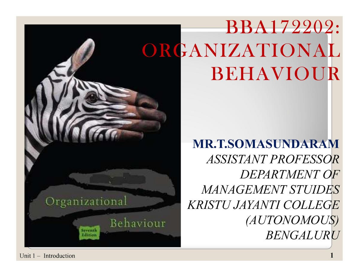 OB Notes 2 - Organizational Behavior - - Studocu