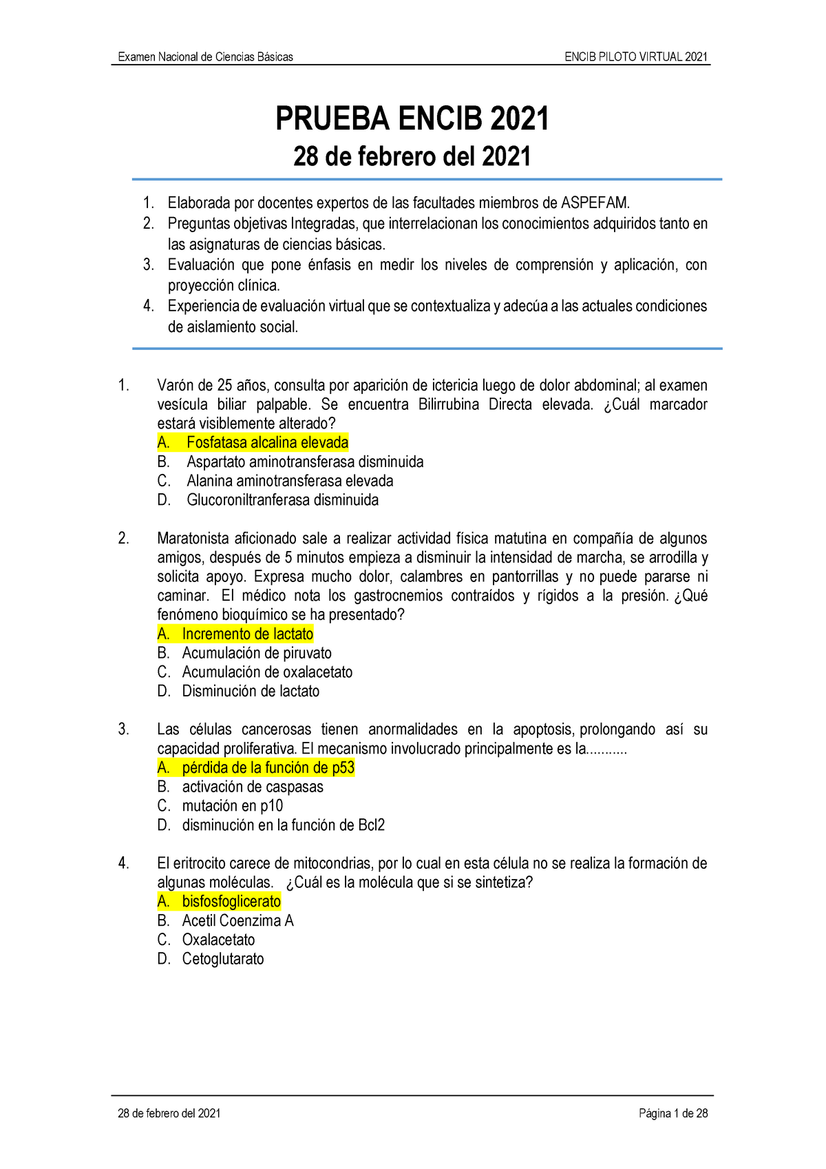 Examen Encib 2021 Examen De Ciencias Basicas - PRUEBA ENCIB 2021 28 De ...