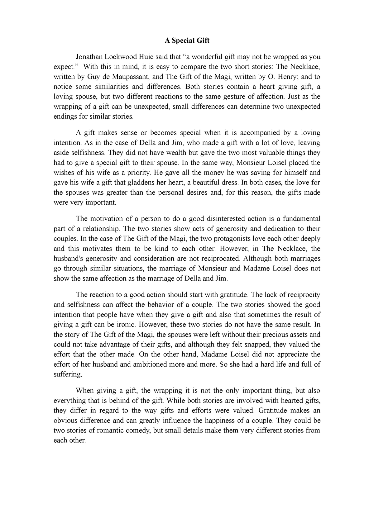 greatest gift essay