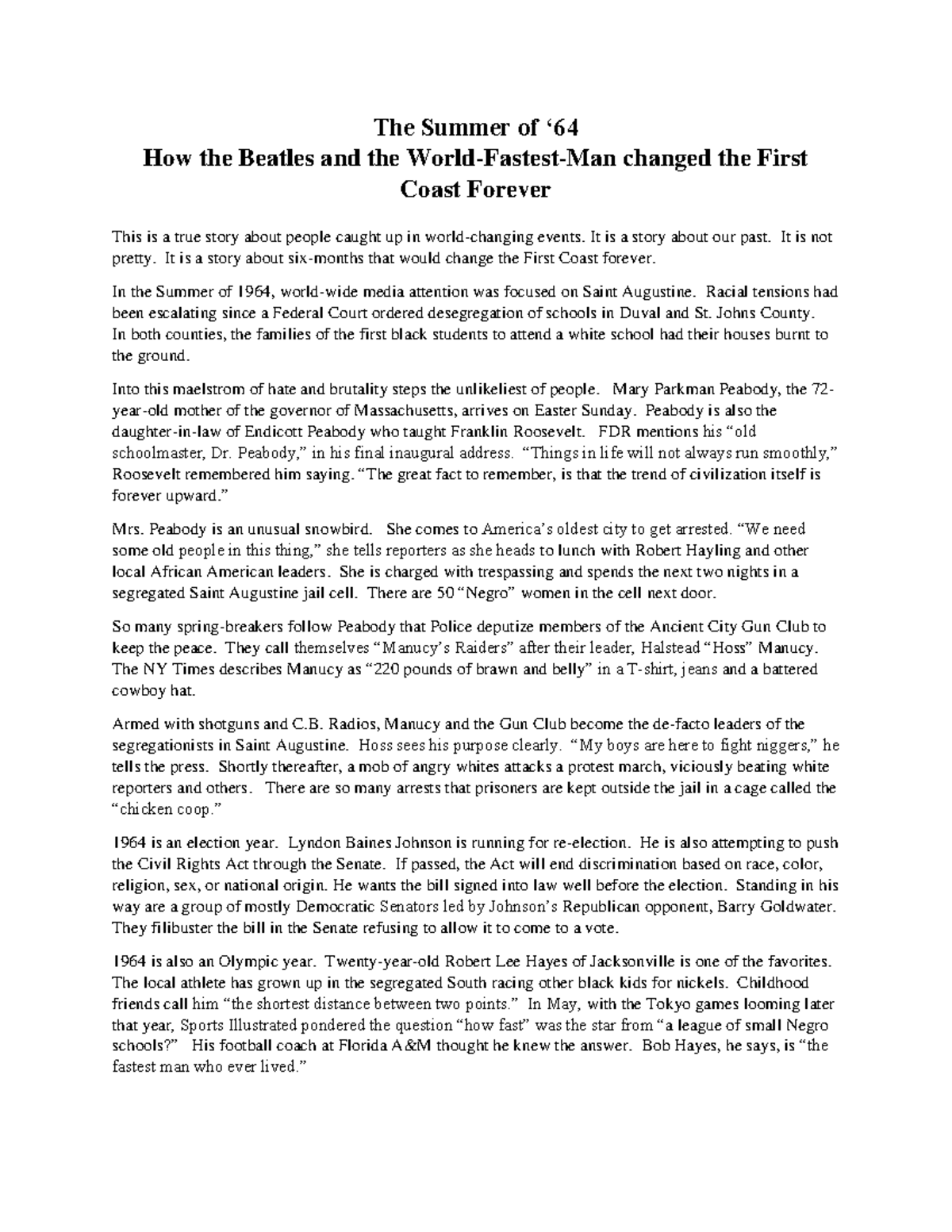 Summer of 64 draft may 2022 - The Summer of ‘ How the Beatles and the ...