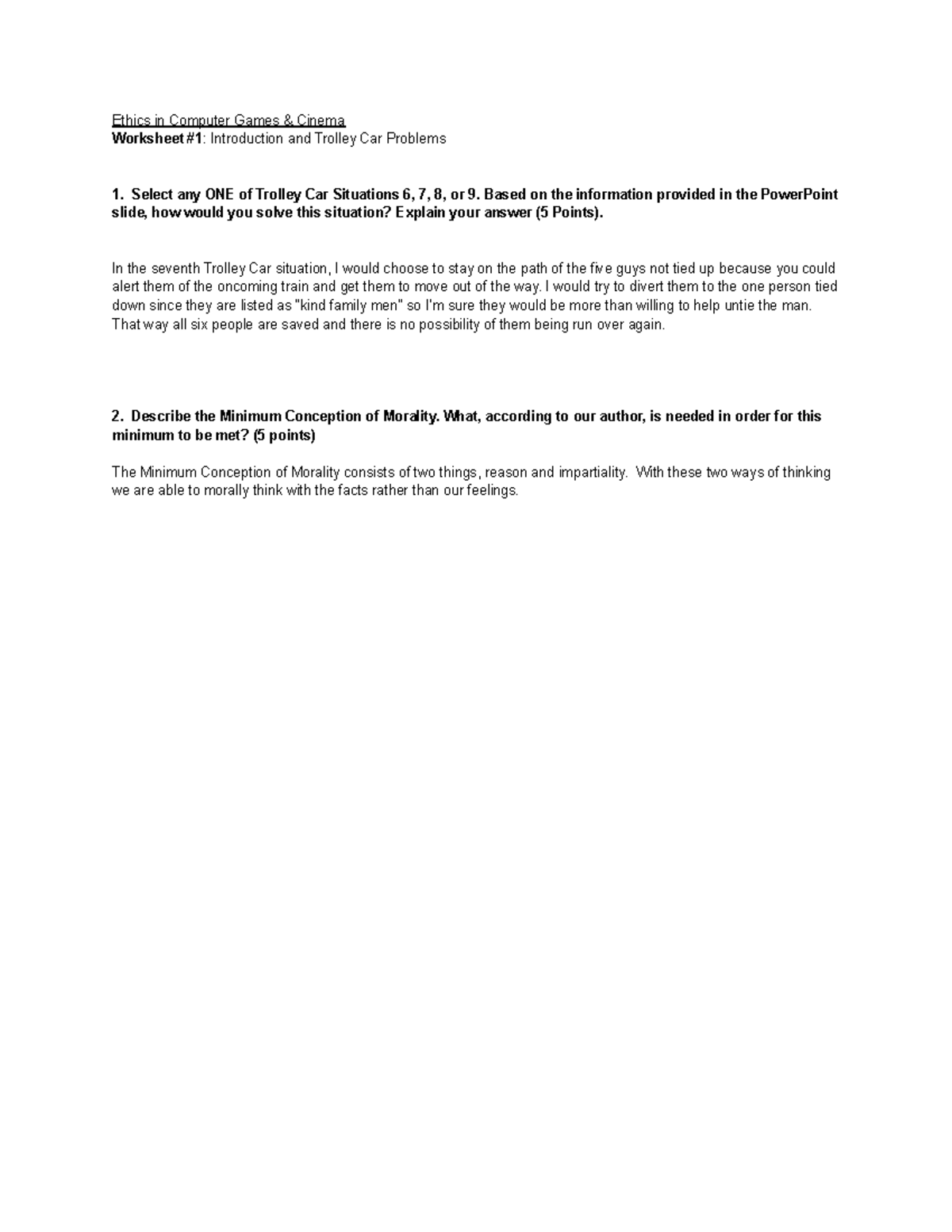 Worksheet No.1 copy - Two questions on the week 1 lecture on ...