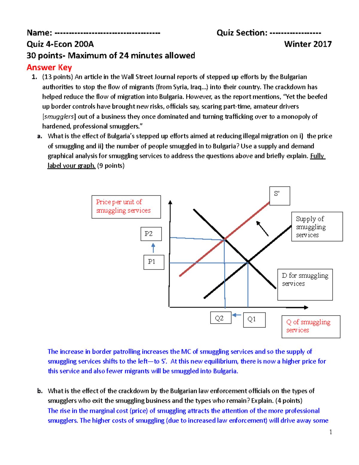 Quiz 4-Econ200-AK-W17 - Name: -Quiz 4-Econ 200A 30 Points- Maximum Of ...