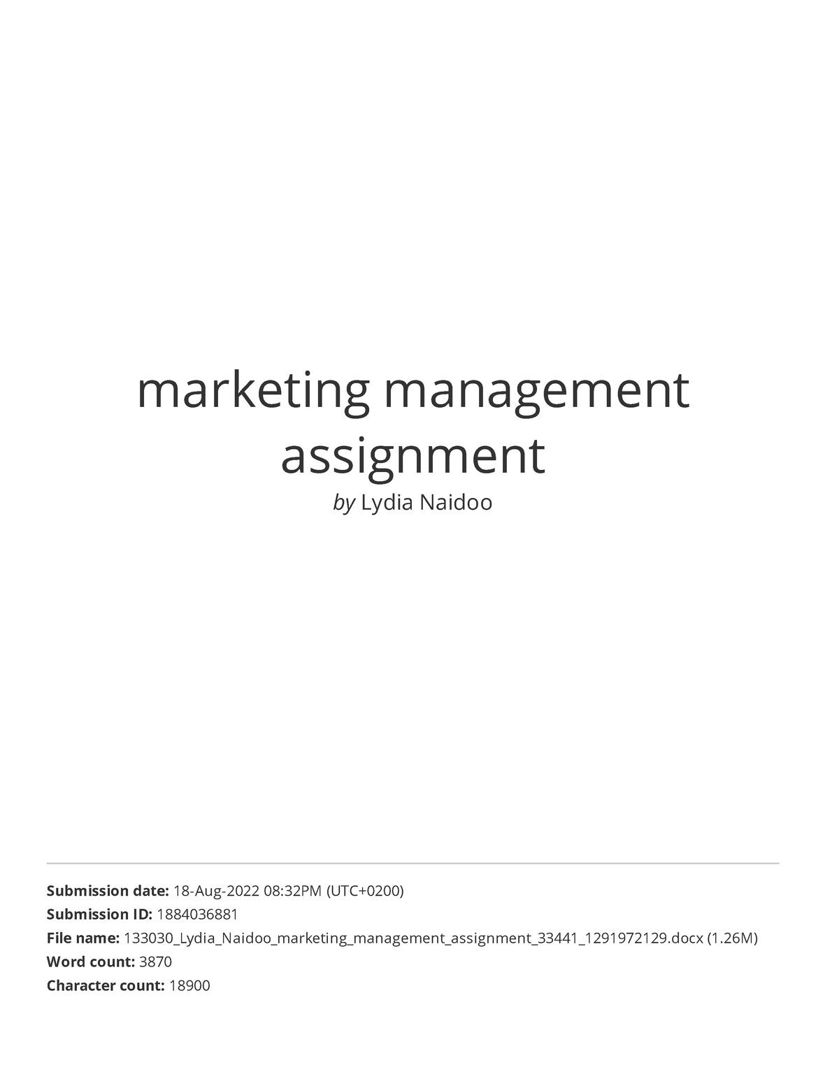 assignment in marketing management