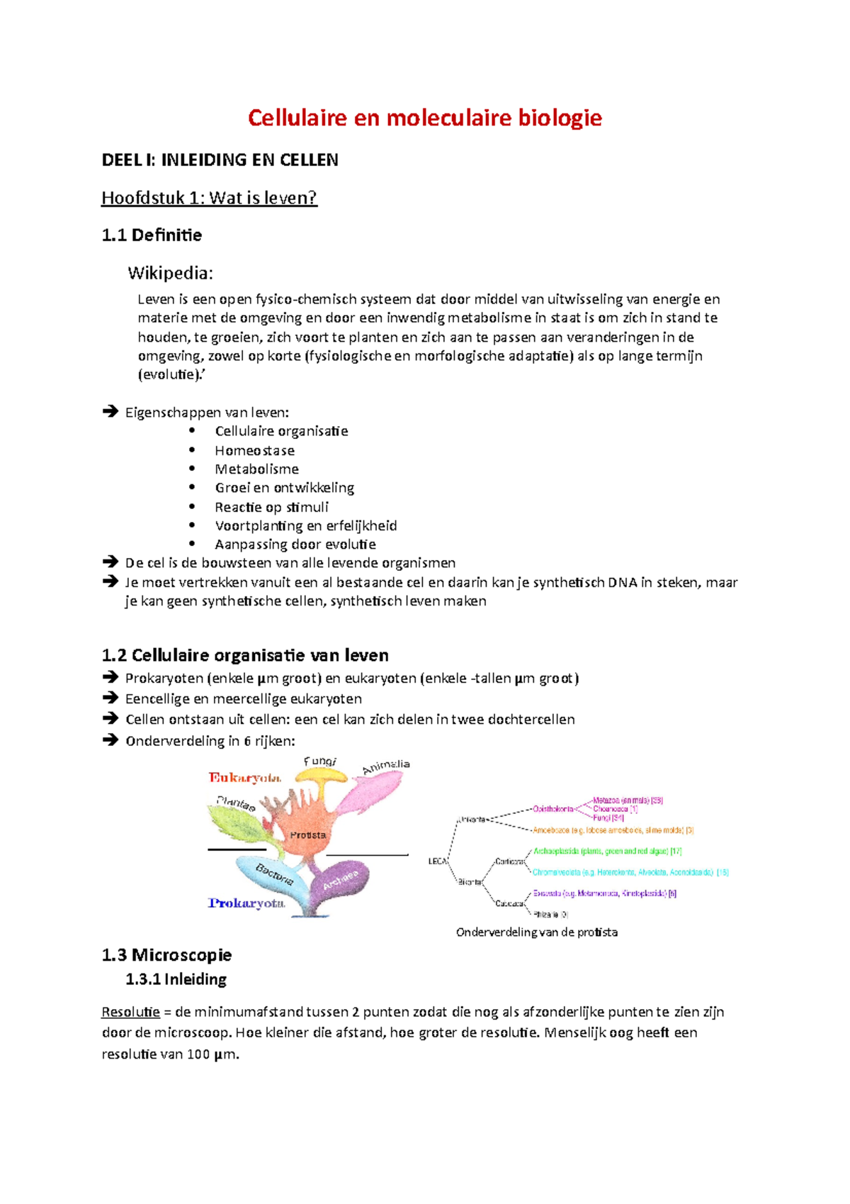 Samenvatting Moleculaire En Cellulaire Biologie - Cellulaire En ...