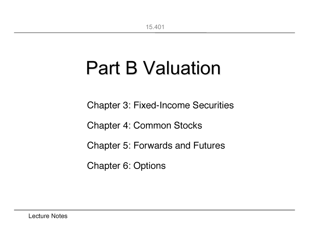 Chapter 3 - Valuation Of Bonds And Shares. - +,-./+ 01&$'2'314%1$5)601 ...