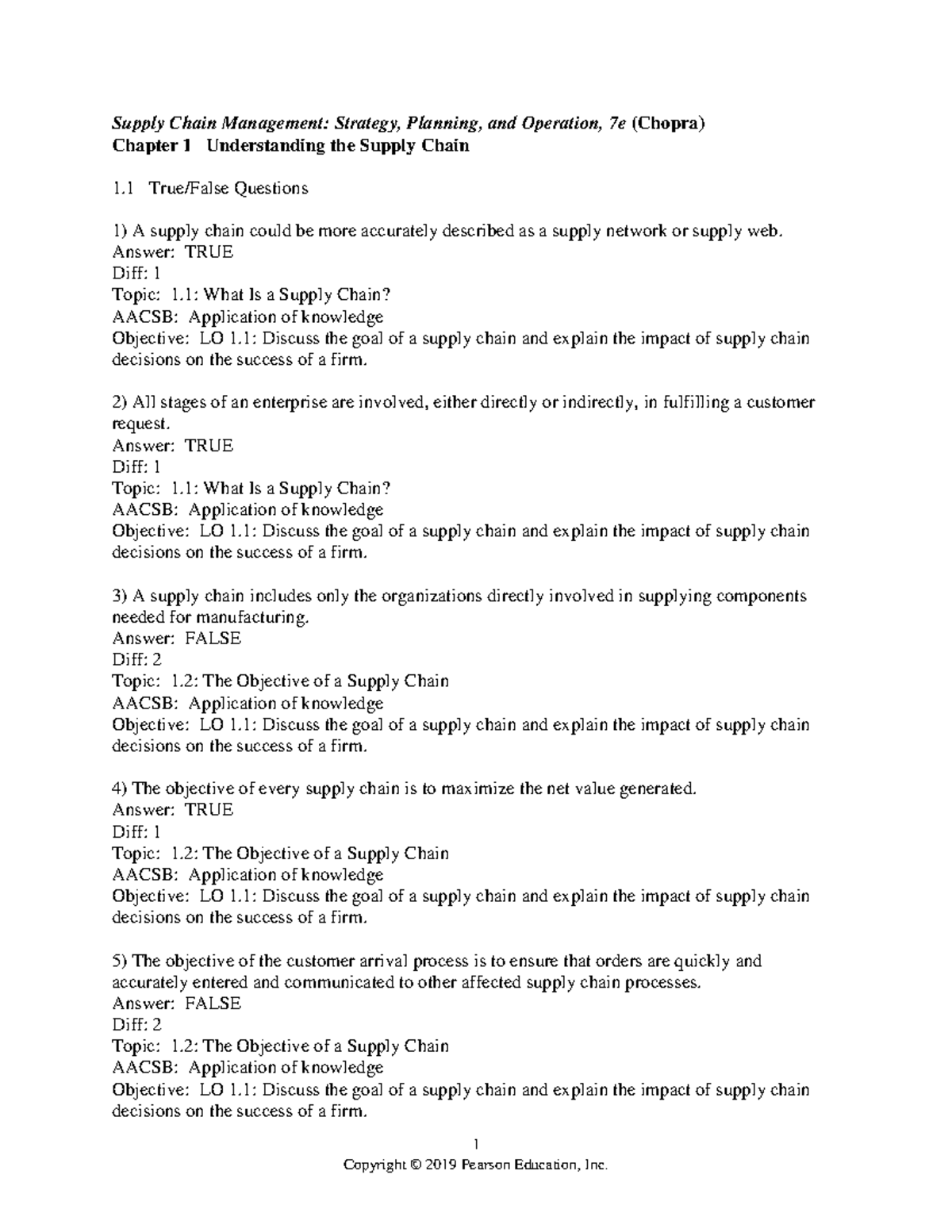 Chopra scm07 tif 01 - CH1 - 1 Supply Chain Management: Strategy ...