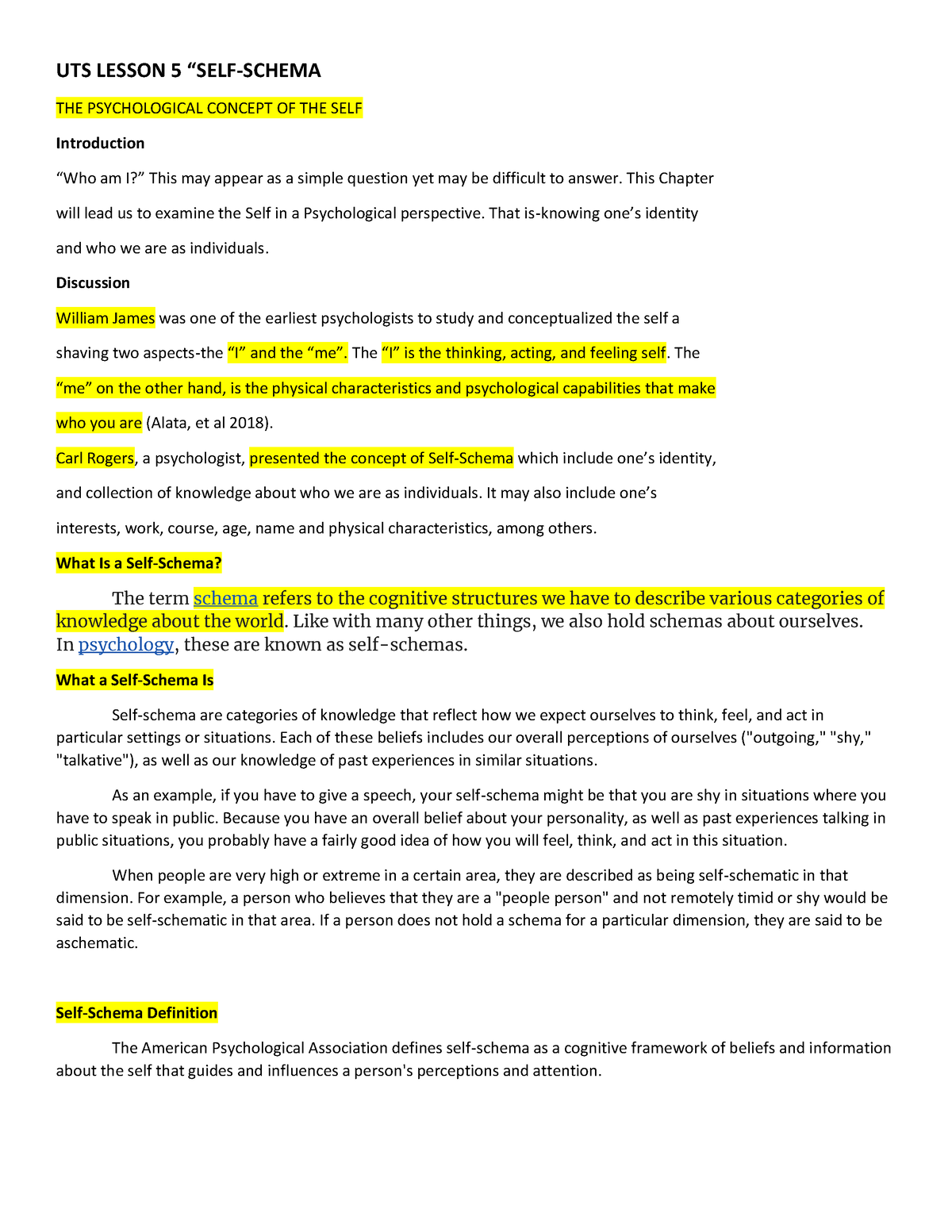 uts-lesson-5-self-schema-uts-lesson-5-self-schema-the-psychological