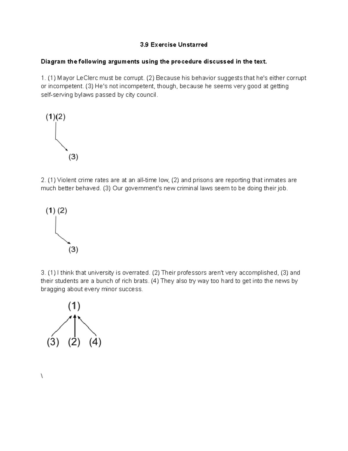 3.9 Excerise Unstarred - 3 Exercise Unstarred Diagram the following ...