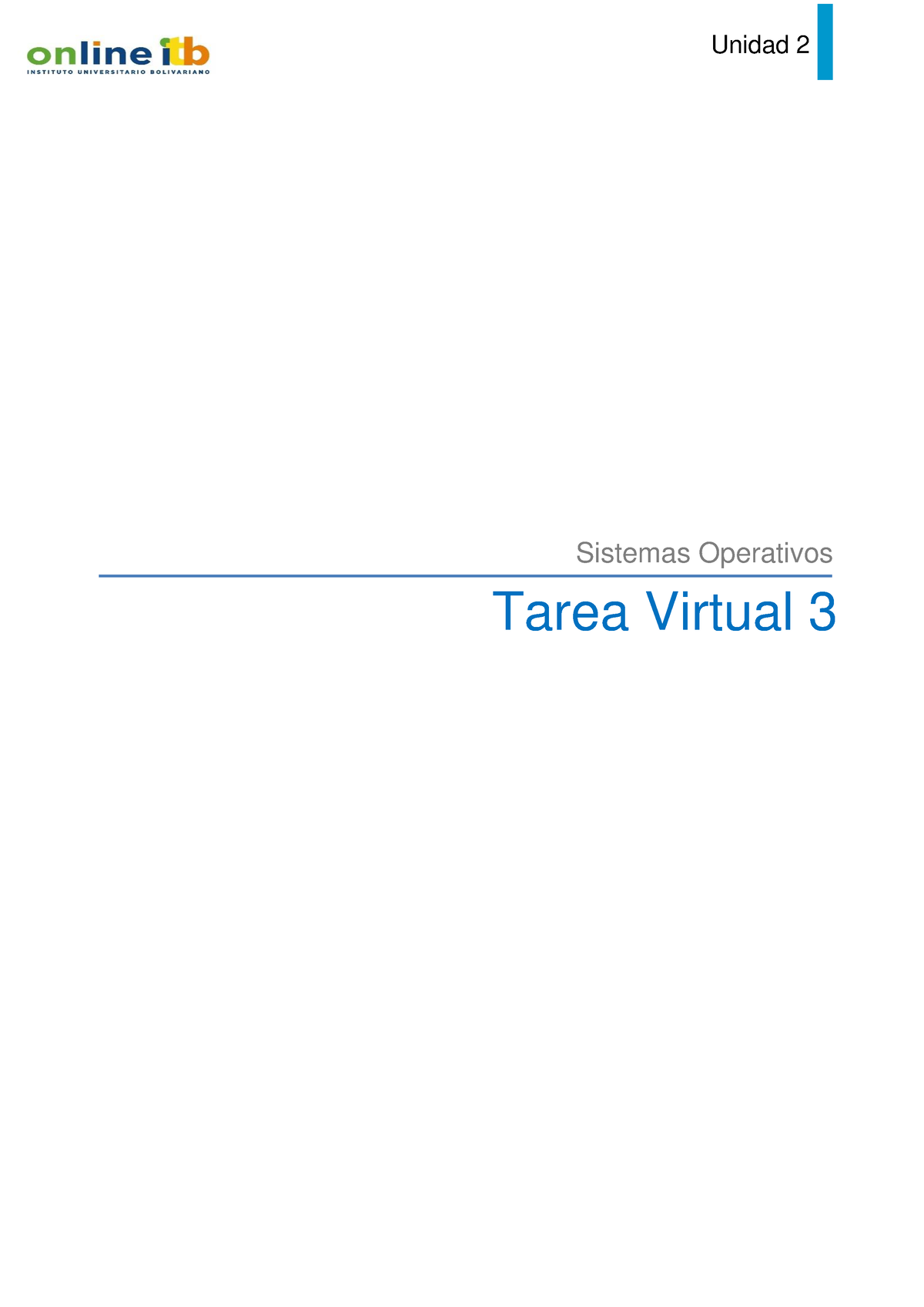 Orientaciones Para La Tarea Virtual 3 - Unidad 2 Tarea Virtual 3 ...