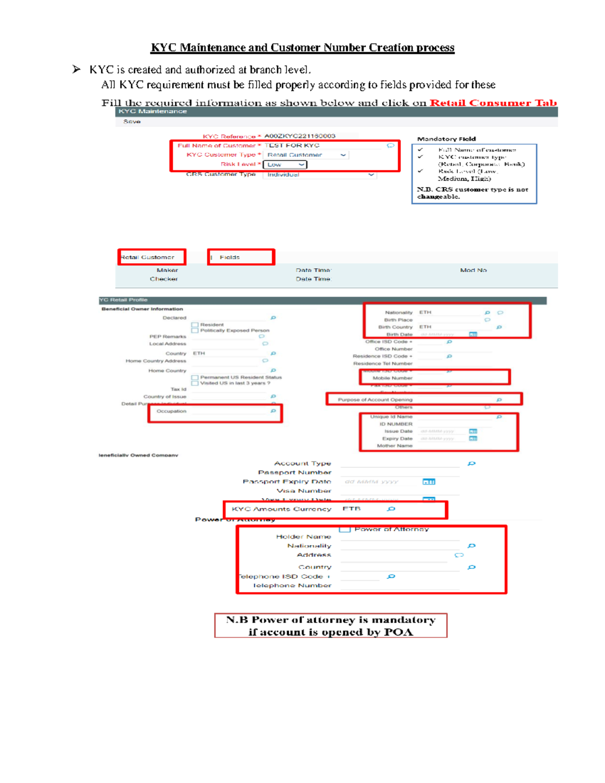 Guide line for Authorization - KYC Maintenance and Customer Number ...