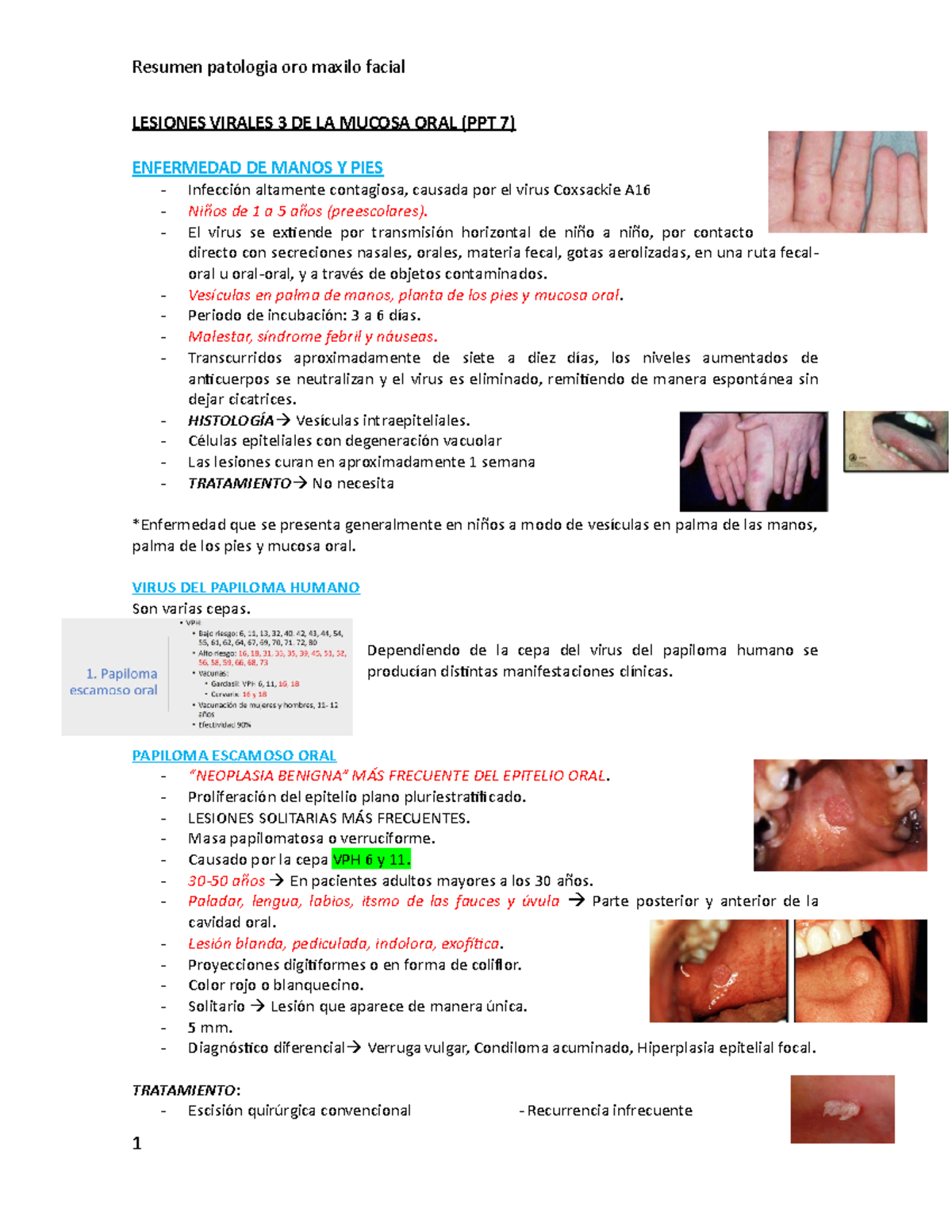 Resumen POMF 26:05 - LESIONES VIRALES 3 DE LA MUCOSA ORAL (PPT 7 ...