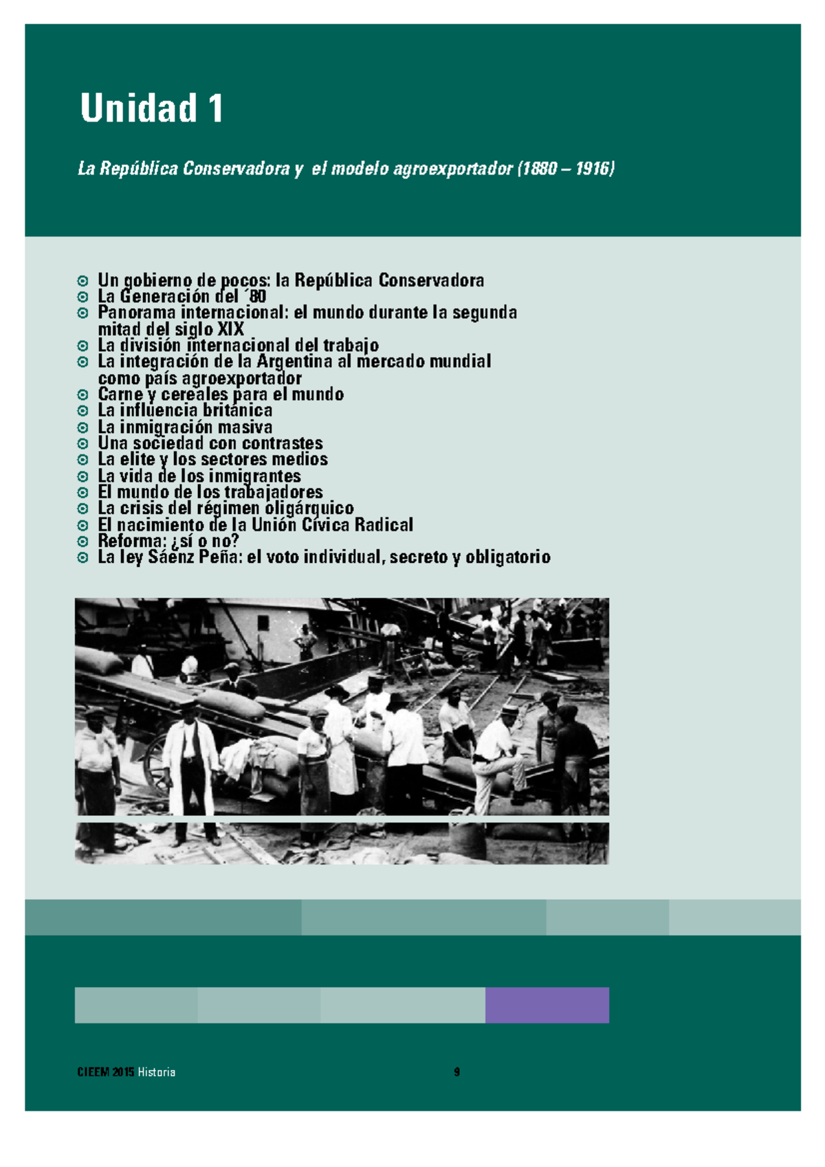 La República Conservadora y el modelo agroexportador (1880 – 1916) - A  través del Pa r tido - Studocu