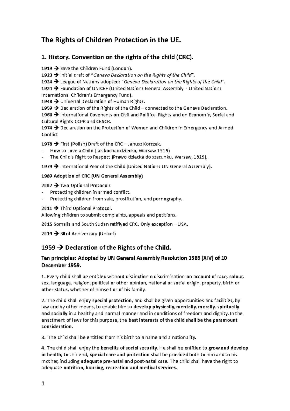 T.1 Introduction CRC. - Scholarship subject - The Rights of Children ...