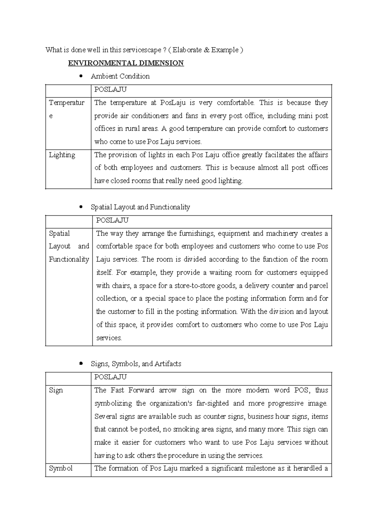 Mkt540 poslaju - What is done well in this servicescape? ( Elaborate ...