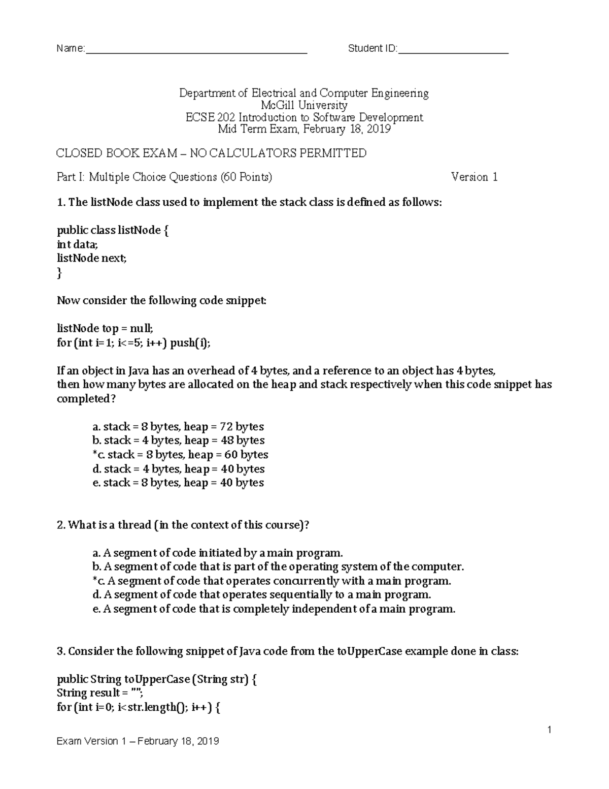 Exam 4 May 2019, questions and answers 1 Department of Electrical and