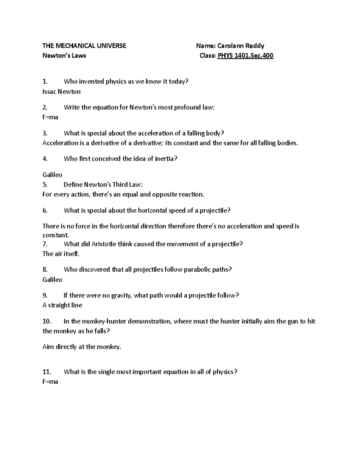 6. Newtons Laws - notes - Warning: TT: undefined function: 32 THE ...