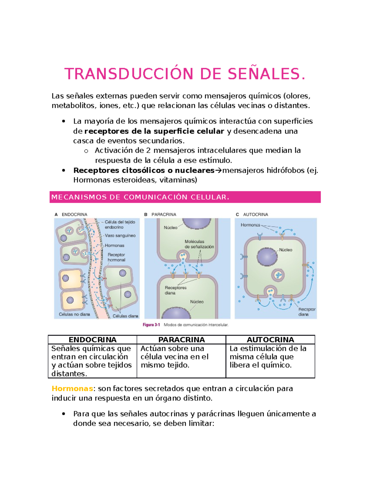 TransduccióN DE SEÑALES - TRANSDUCCIÓN DE SEÑALES. Las señales externas ...