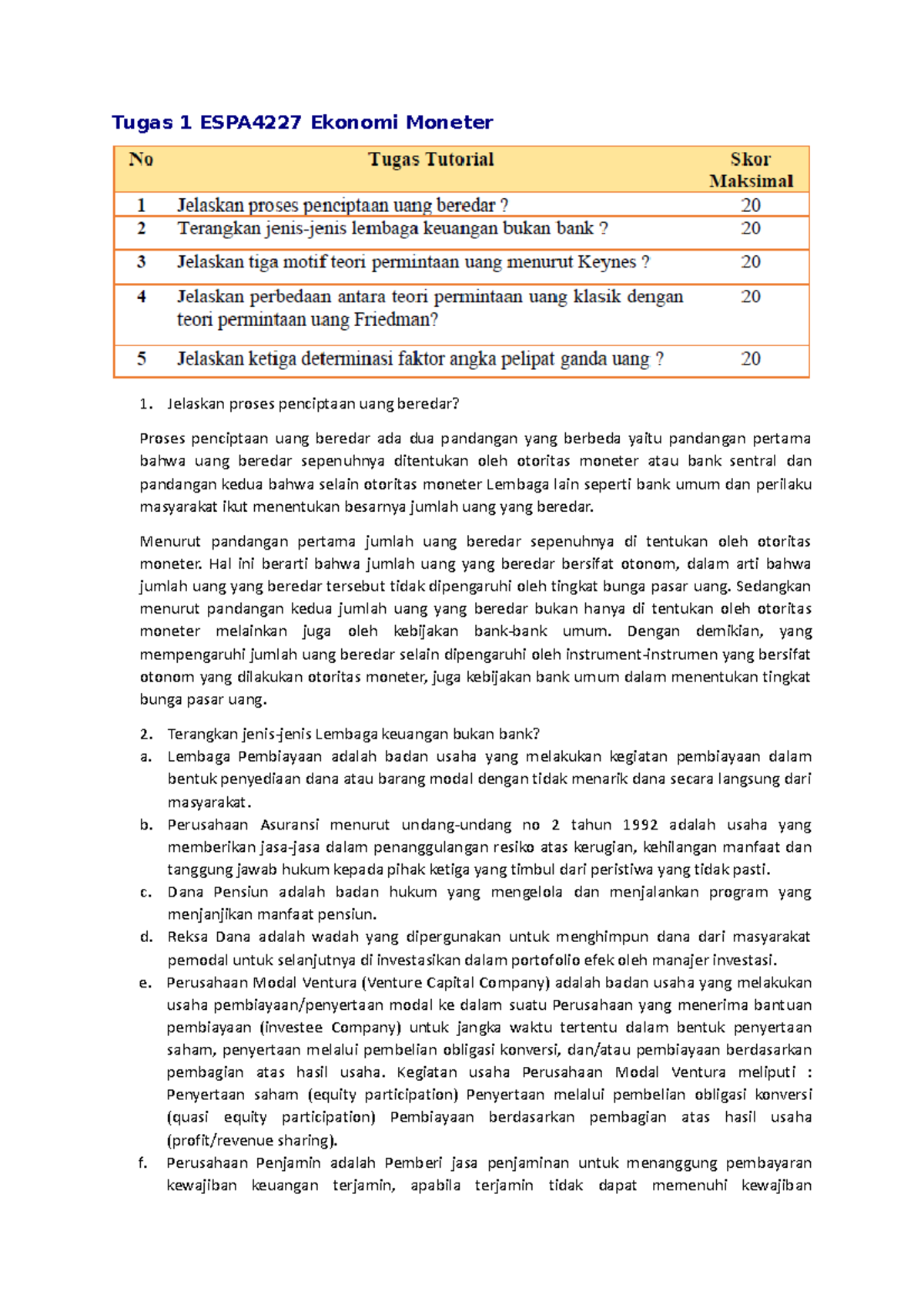 Tugas 1 ESPA4227 Ekonomi Moneter - Tugas 1 ESPA4227 Ekonomi Moneter ...
