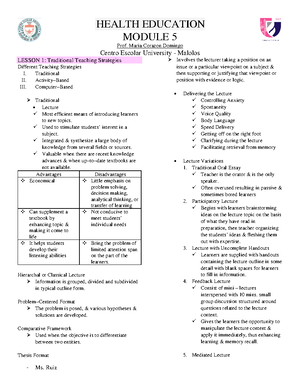 Teaching Plan - CENTRO ESCOLAR UNIVERSITY SCHOOL OF NURSING ...