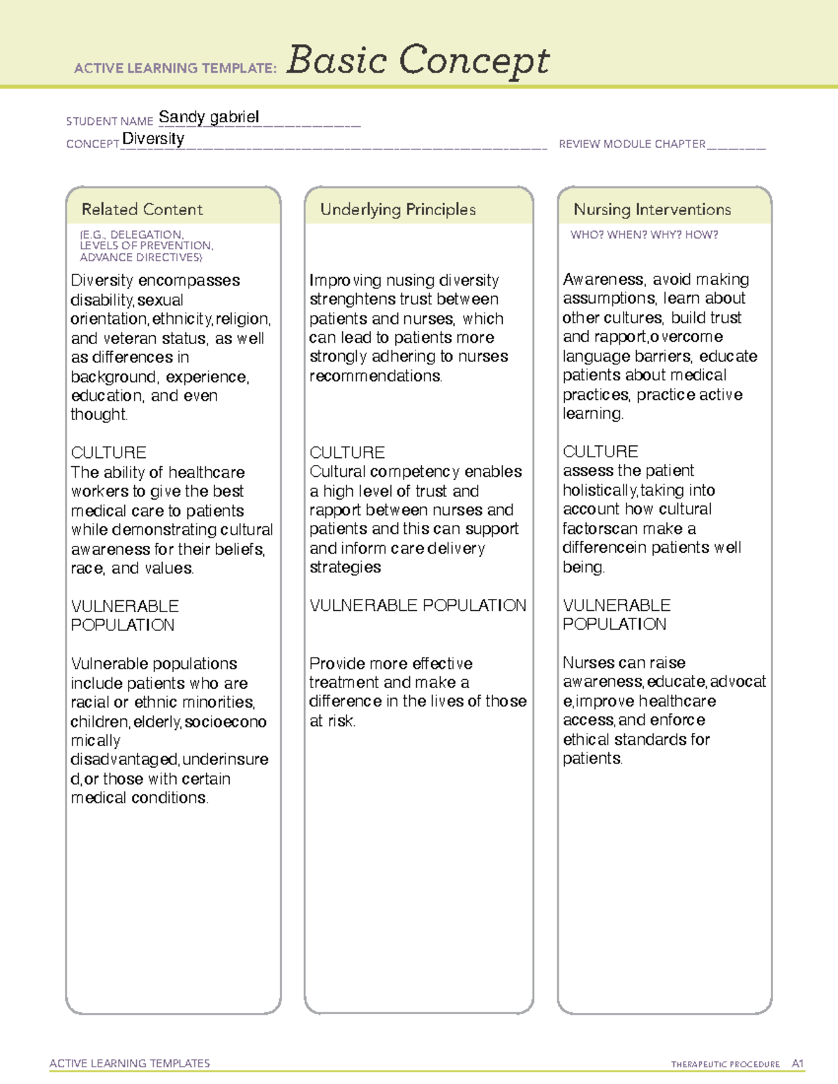 Diversity - concept map - ACTIVE LEARNING TEMPLATES TherapeuTic ...