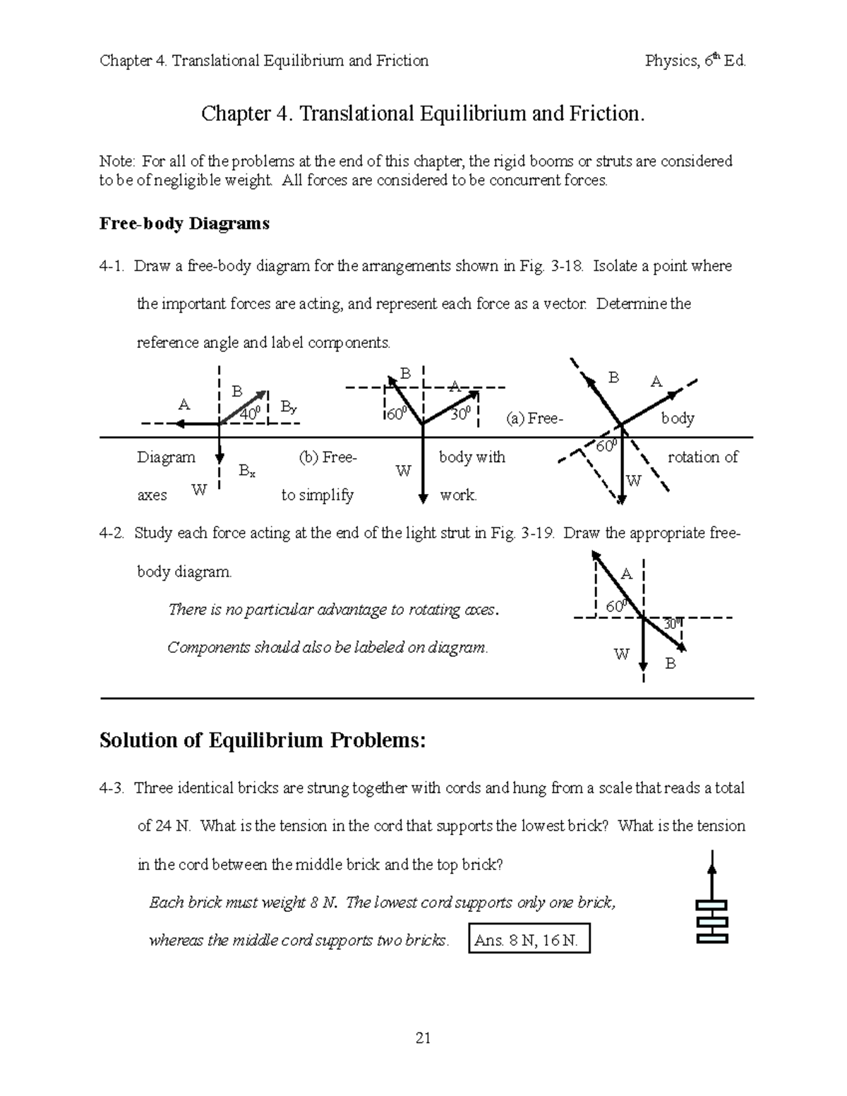 Ejercicios Resueltos Paul Tippens. Capítulo 4 - A B W B 400 Bx By W B A ...