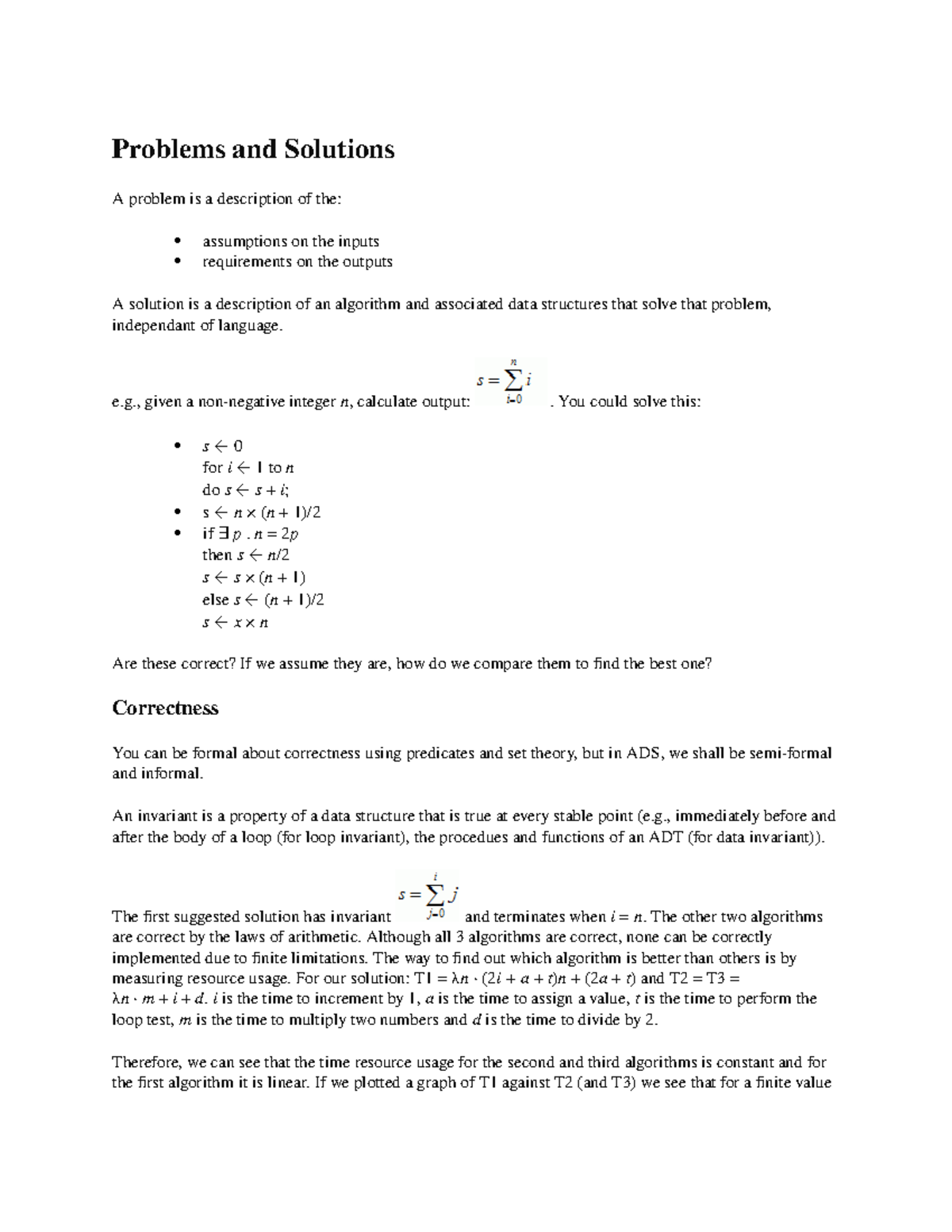 CS Lecture 8 - Computer science - Problems and Solutions A problem is a ...