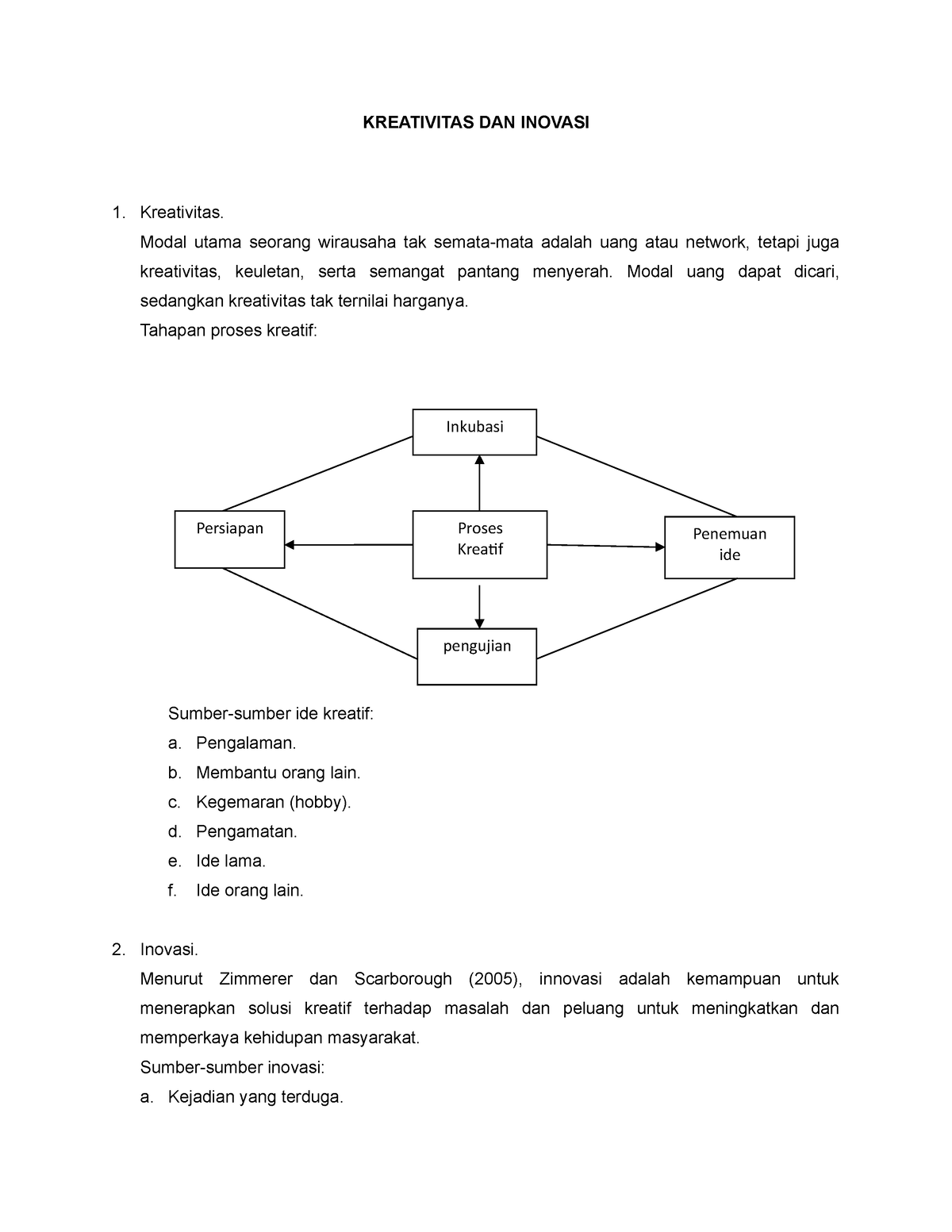 Kreativitas DAN Inovasi - KREATIVITAS DAN INOVASI Kreativitas. Modal ...