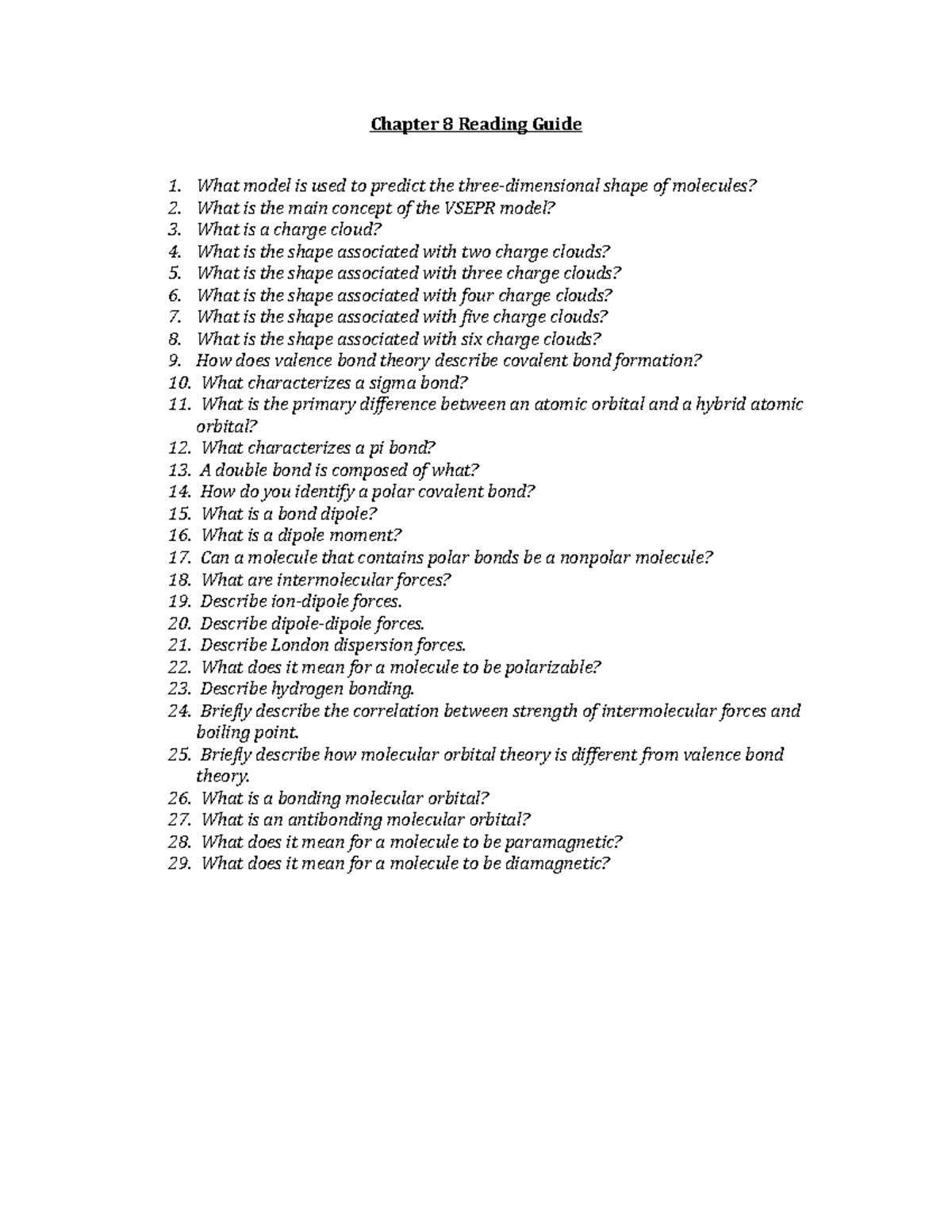 CHEM 1211K Chapter 08 Textbook Reading Guide, questions - Chapter 8 ...