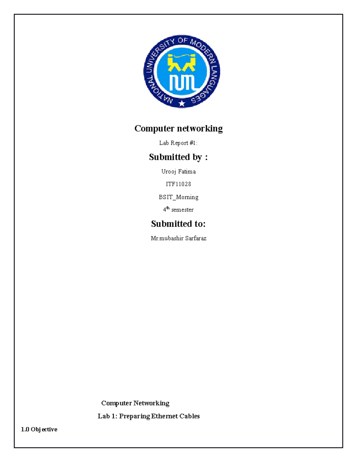 Computer networking - 1 Tools required: - Cable - bulk Category 5, 5e ...