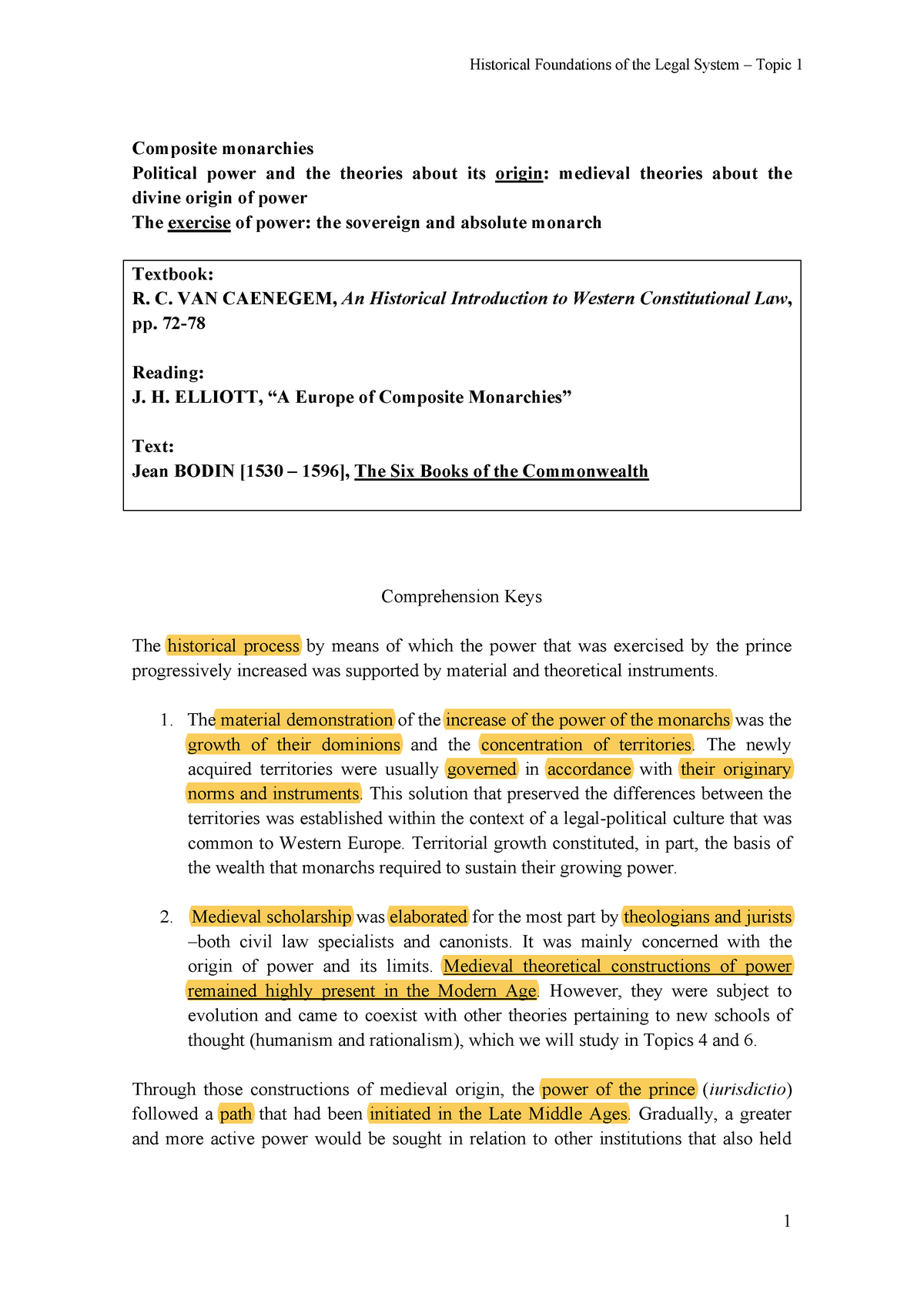 Topic 1 fundamentos históricos del sistema jurídico, apuntes de la ...