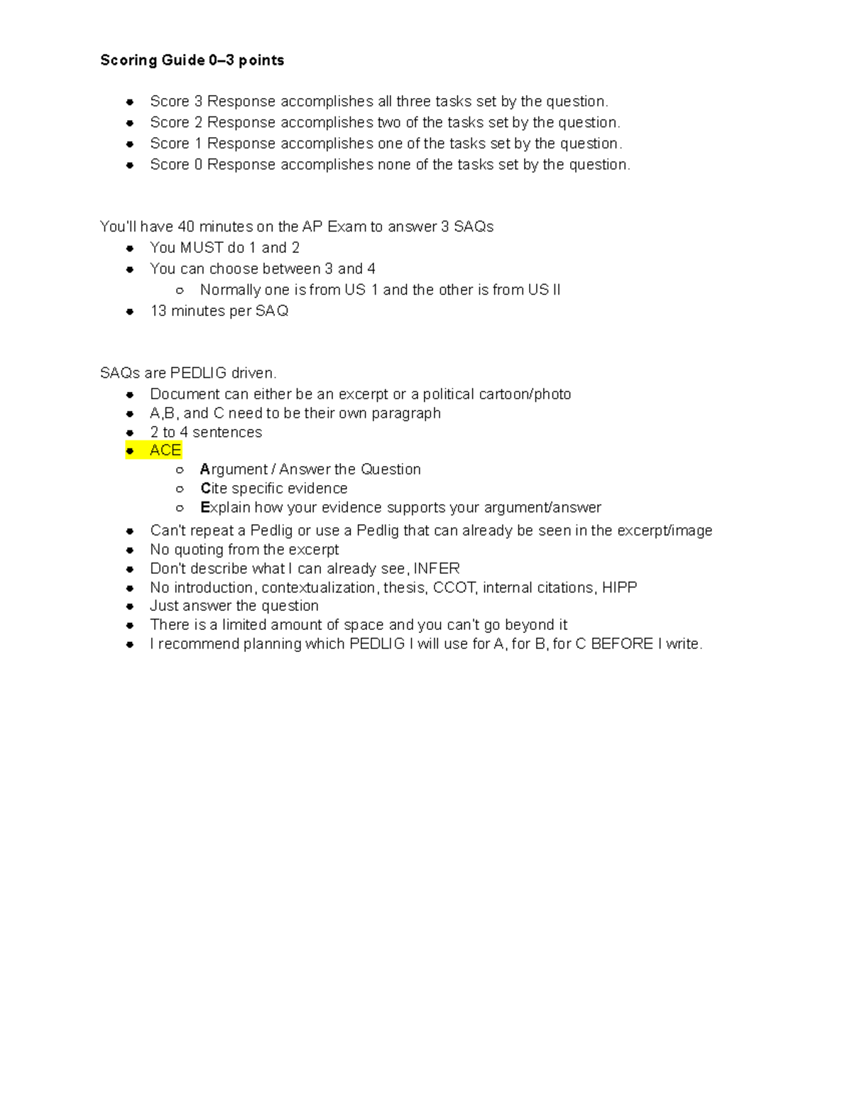 SAQ Info Apush SAQ help Scoring Guide 03 points Score 3 Response