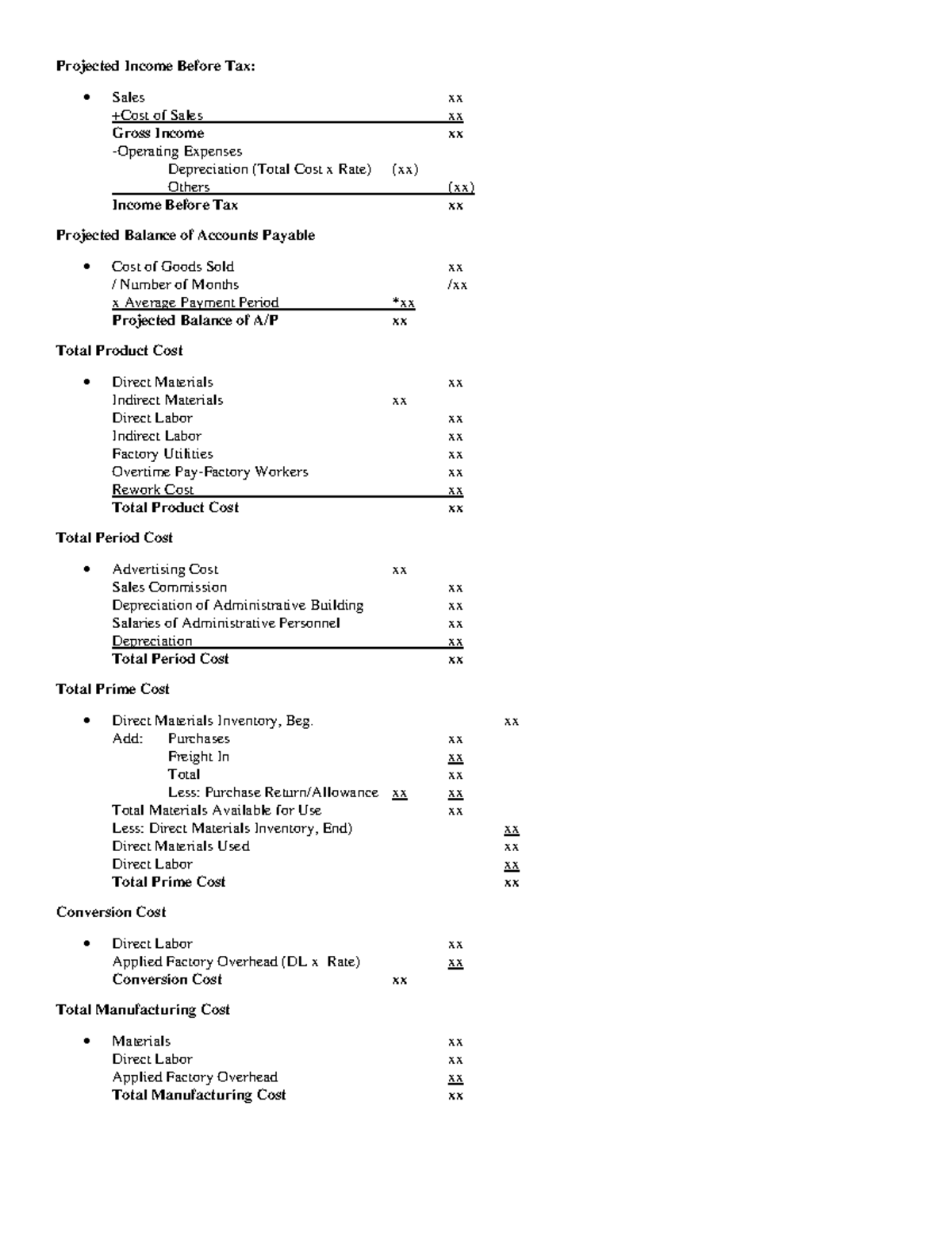 Sodapdf-converted - Nxbdbxbxjdb - Projected Income Before Tax: Sales xx ...