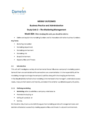 BPA BCOM 1 Assignment 2 - This is uploaded to work through. - Programme ...