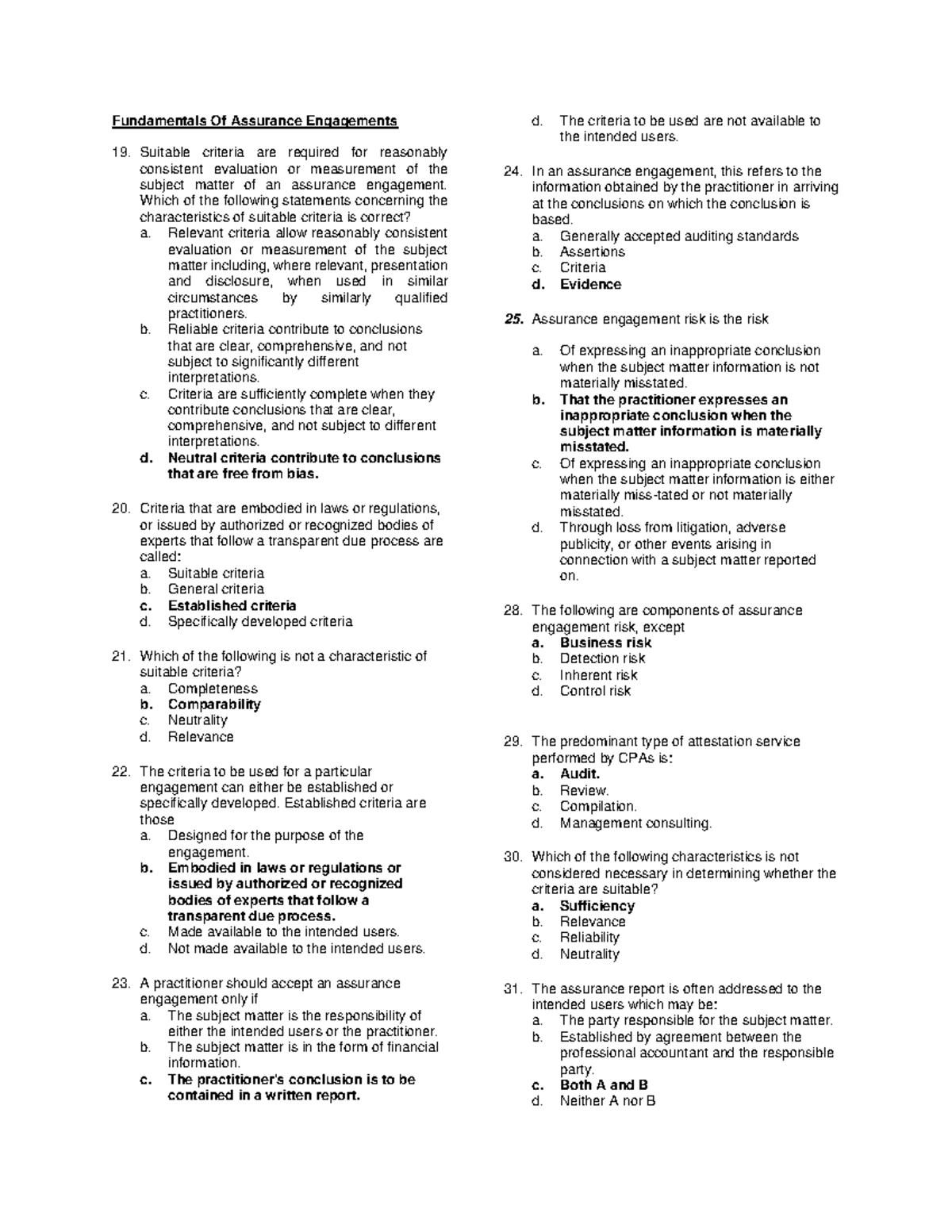 Fundamentals Of Assurance Engagements 2 - Fundamentals Of Assurance ...