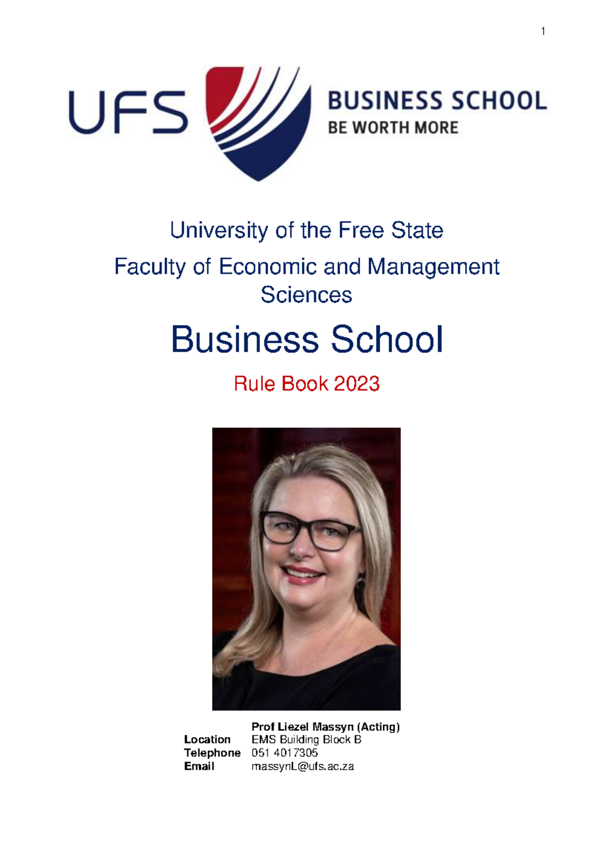 406 yearbook eng - General information - University of the Free State