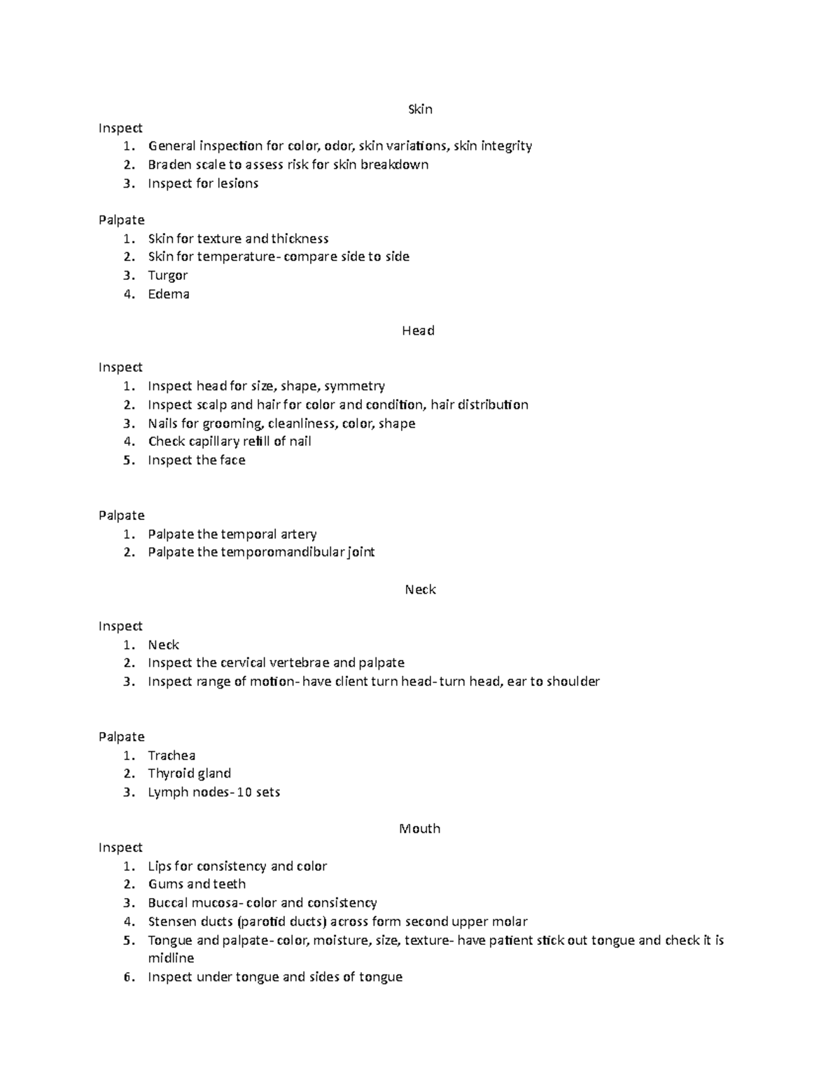 Skin Assessment - course - Skin Inspect General inspection for color ...