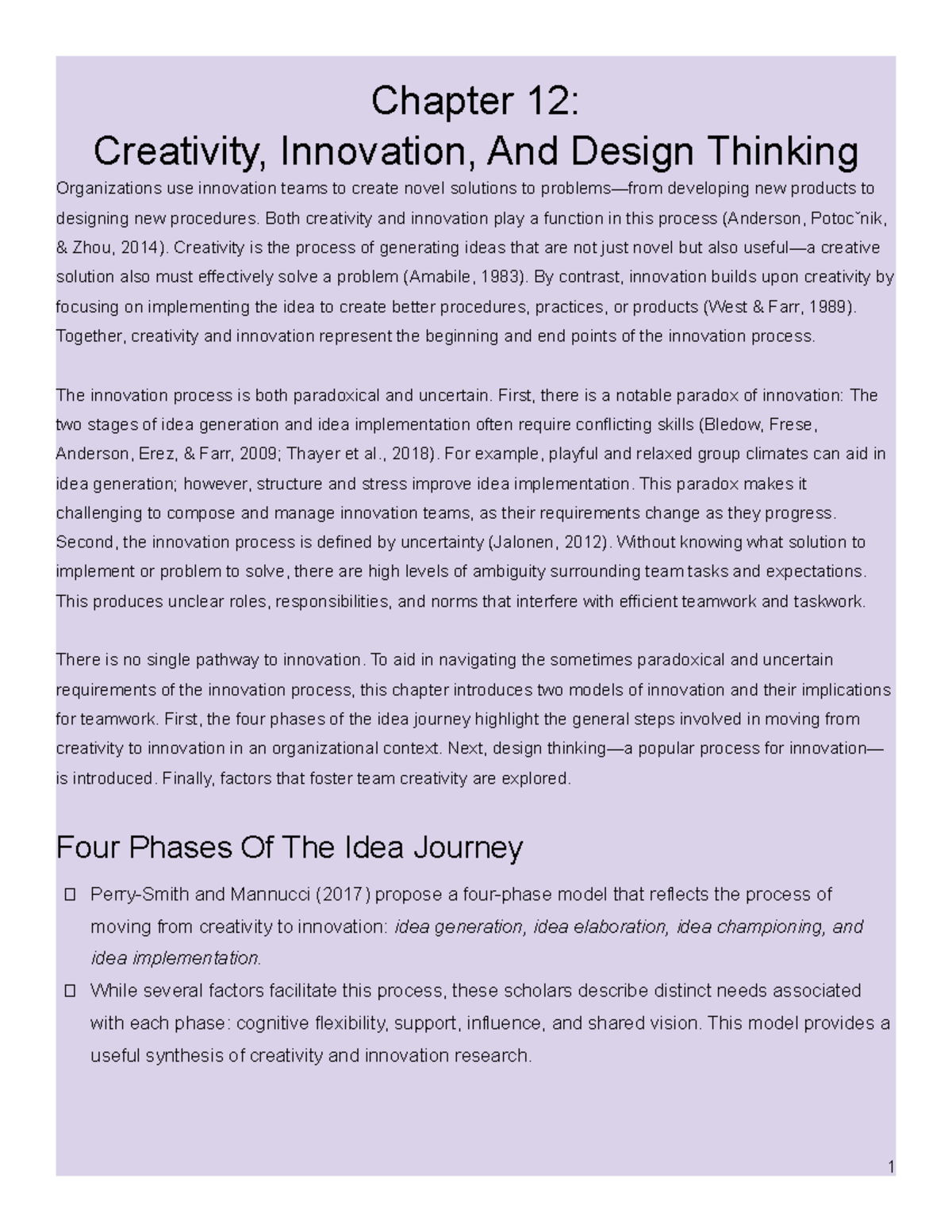 Chapter 12 Creativity, Innovation, And Design Thinking - Chapter 12 ...