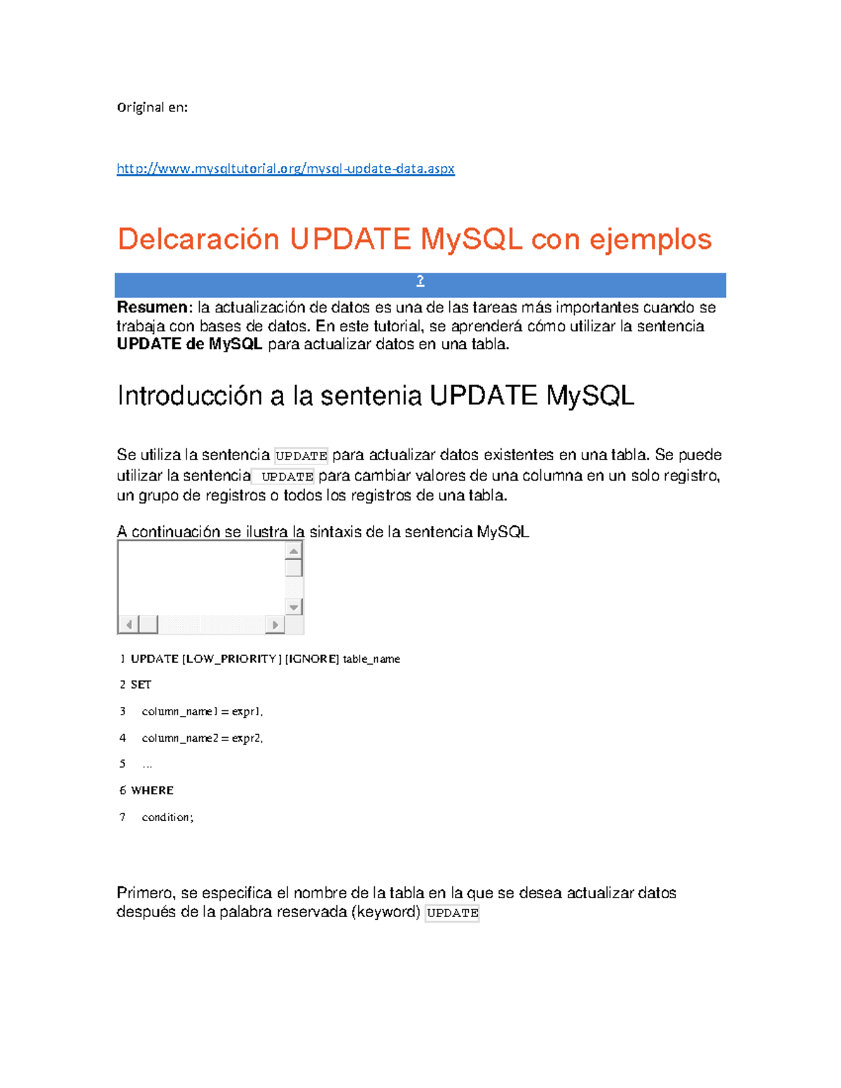 My SQL UpdateKK - Original en: mysqltutorial/mysql-update-data.aspx ...