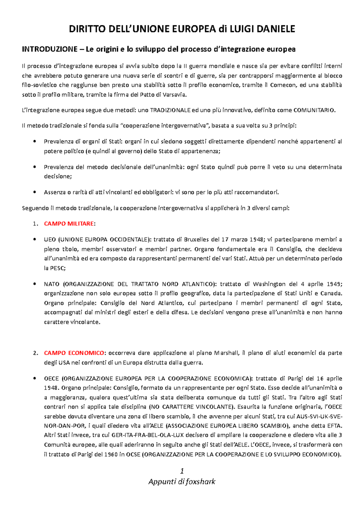 Diritto-dell Unione-Europea-Daniele 1 pdf - DIRITTO DELL’UNIONE EUROPEA ...