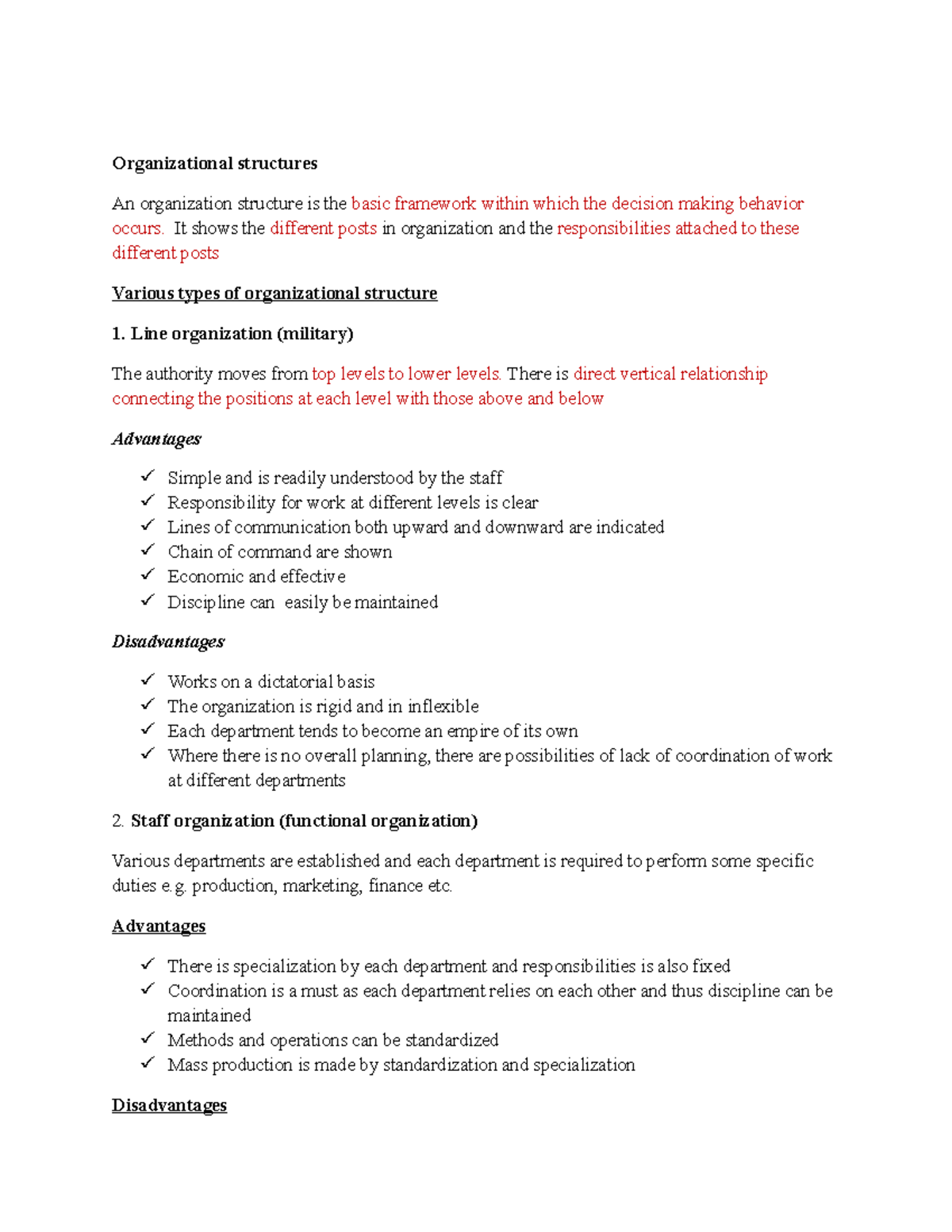 Organization Structure - It shows the different posts in organization ...