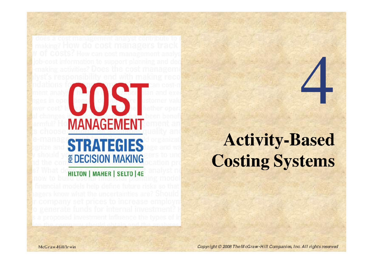 4 activity based costing systems compatibility mode - 4 Activity-Based ...